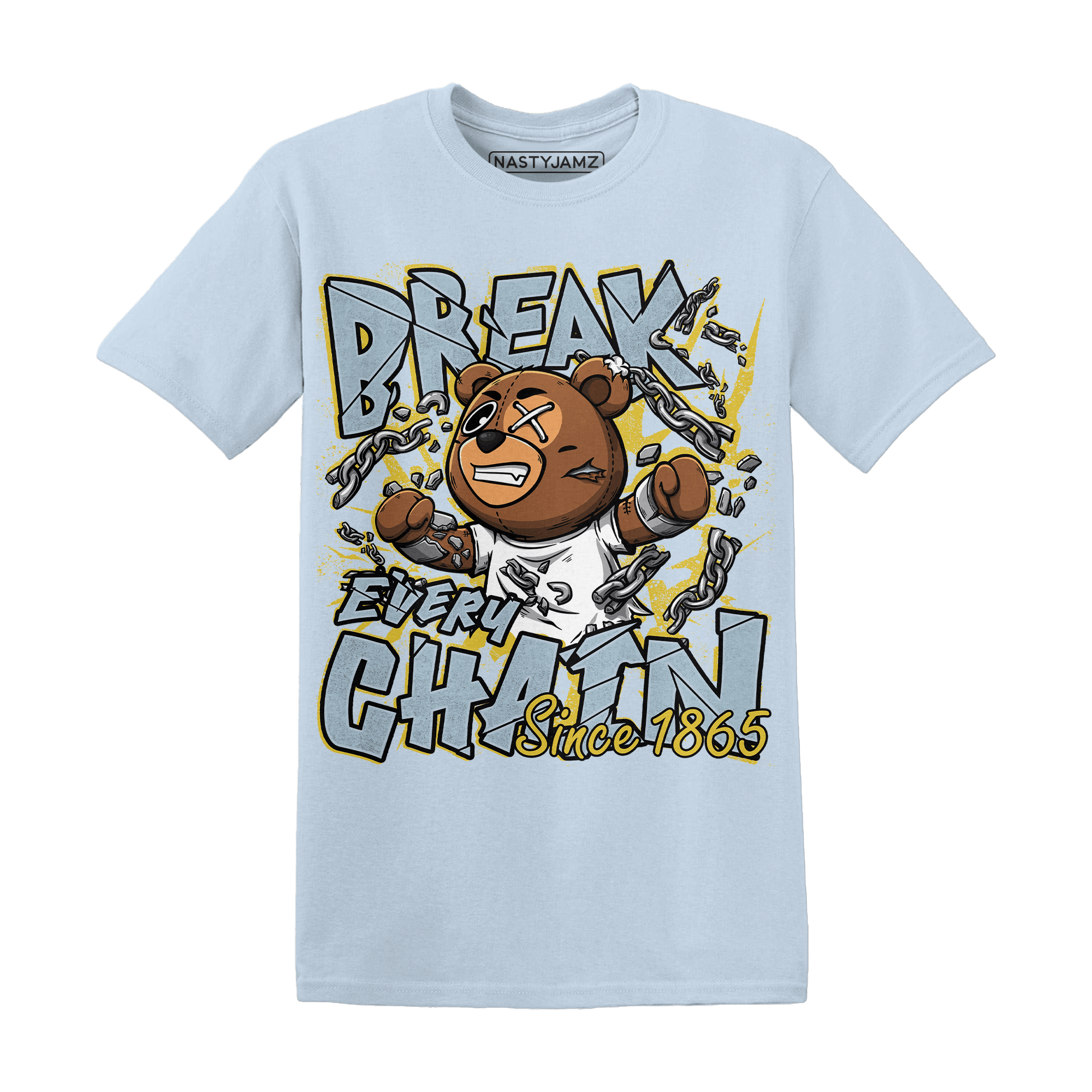 Blue Grey 13s T Shirt BER Break Chain - NastyJamz