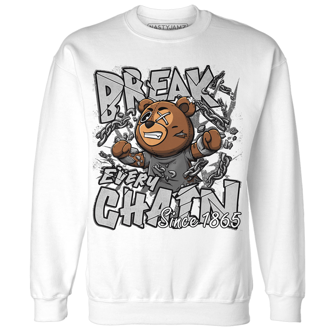 Retro High OG Black White 1s Sweatshirt Match BER Break Chain - NastyJamz