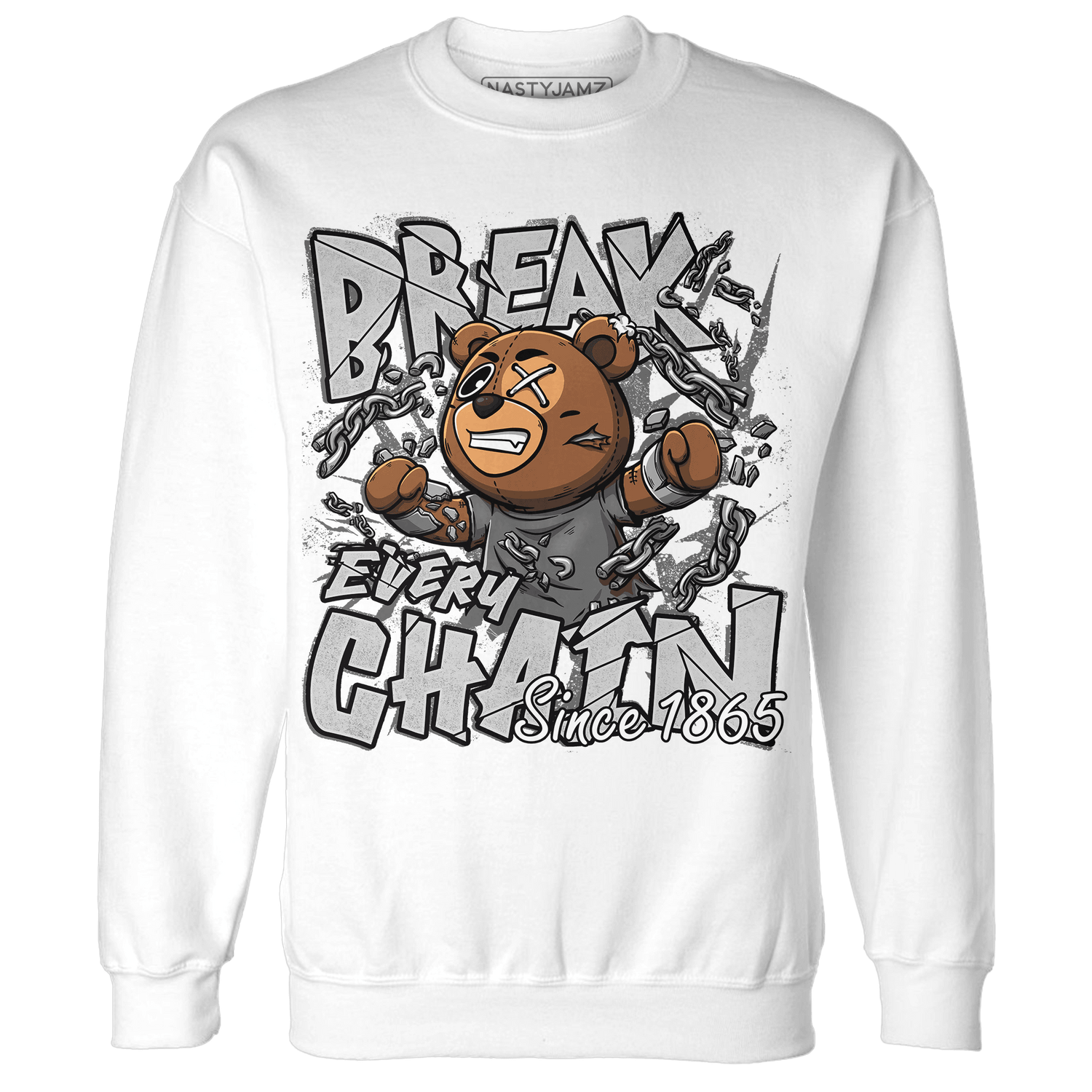 Retro High OG Black White 1s Sweatshirt Match BER Break Chain - NastyJamz