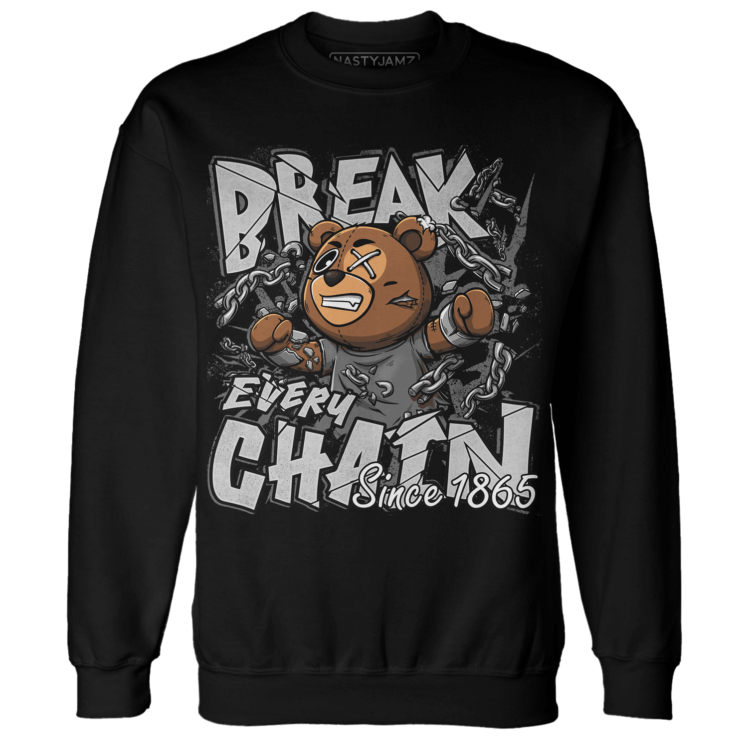 Retro High OG Black White 1s Sweatshirt Match BER Break Chain - NastyJamz