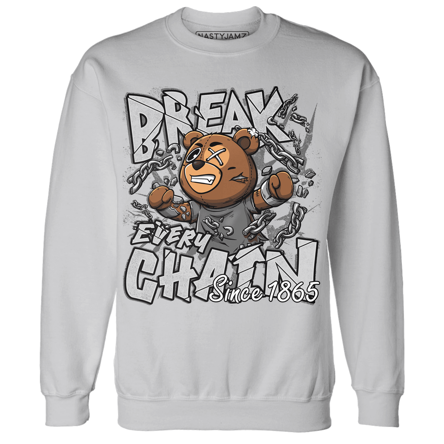 Retro High OG Black White 1s Sweatshirt Match BER Break Chain - NastyJamz