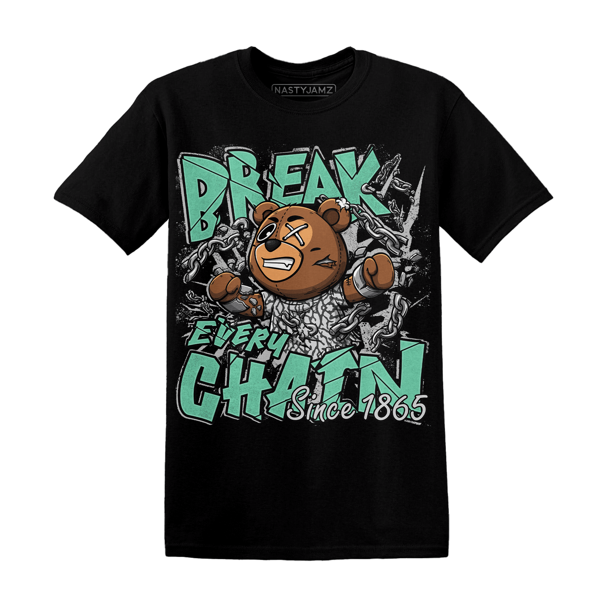 Green Glow 3s T Shirt BER Break Chain - NastyJamz