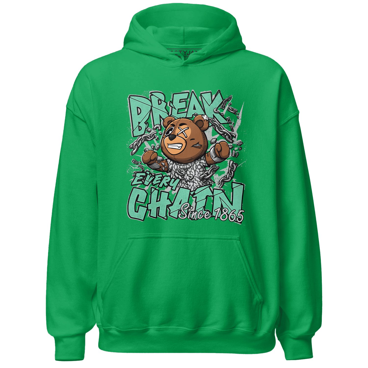 Green Glow 3s Hoodie Match BER Break Chain - NastyJamz