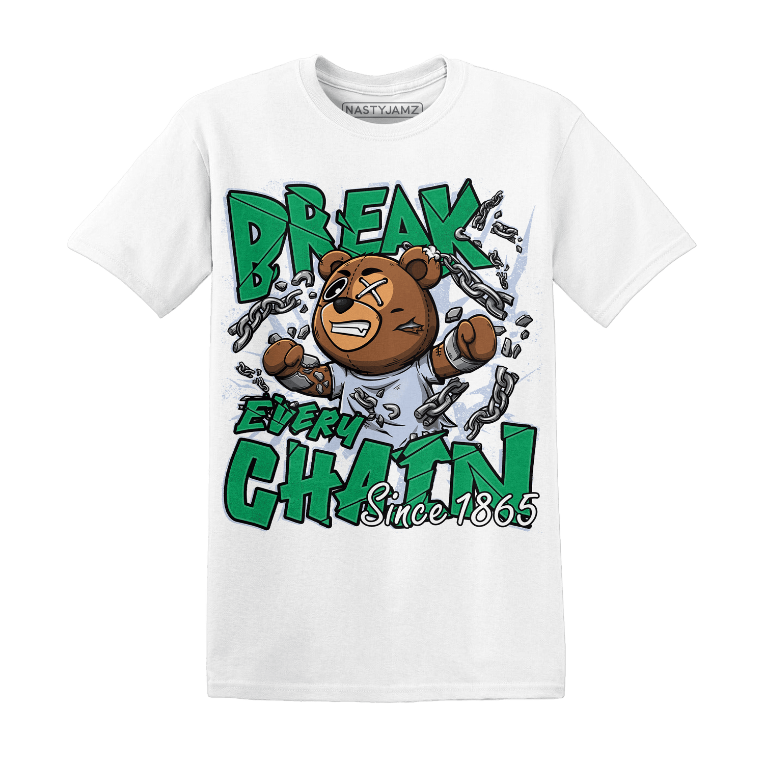 Lucky Green 5s T Shirt BER Break Chain - NastyJamz