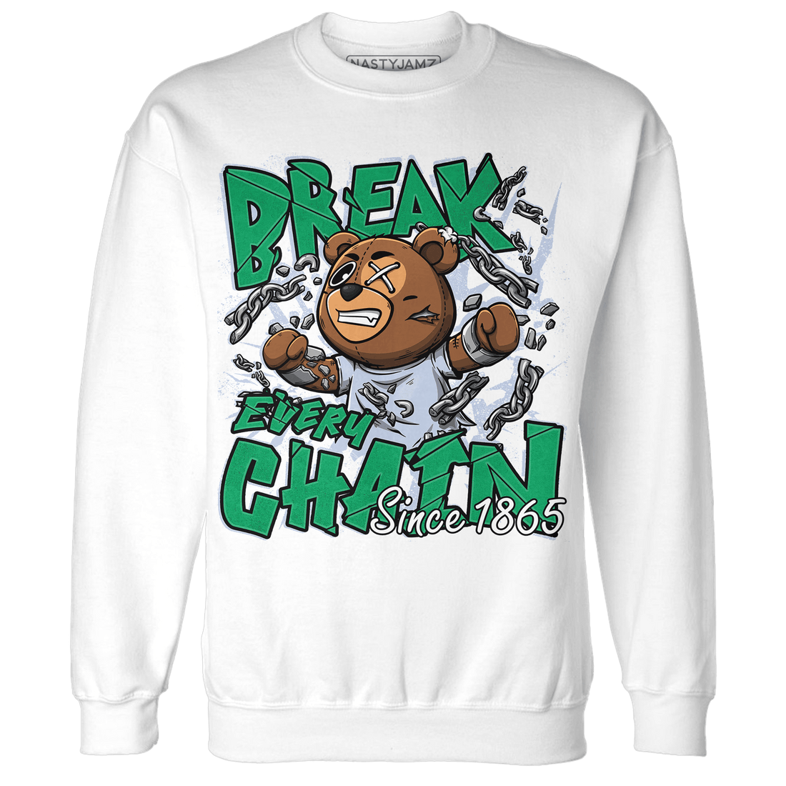 Lucky Green 5s Sweatshirt Match BER Break Chain - NastyJamz