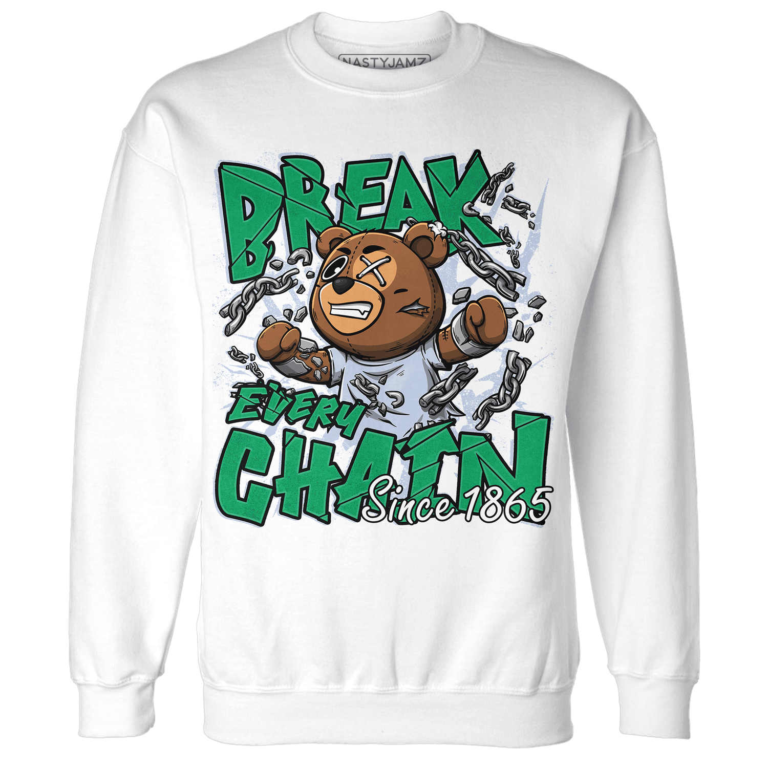 Lucky Green 5s Sweatshirt Match BER Break Chain - NastyJamz