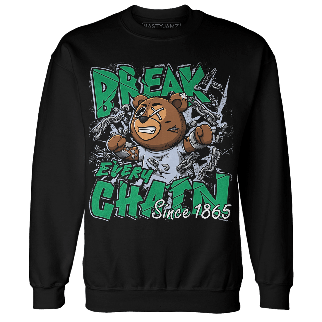 Lucky Green 5s Sweatshirt Match BER Break Chain - NastyJamz