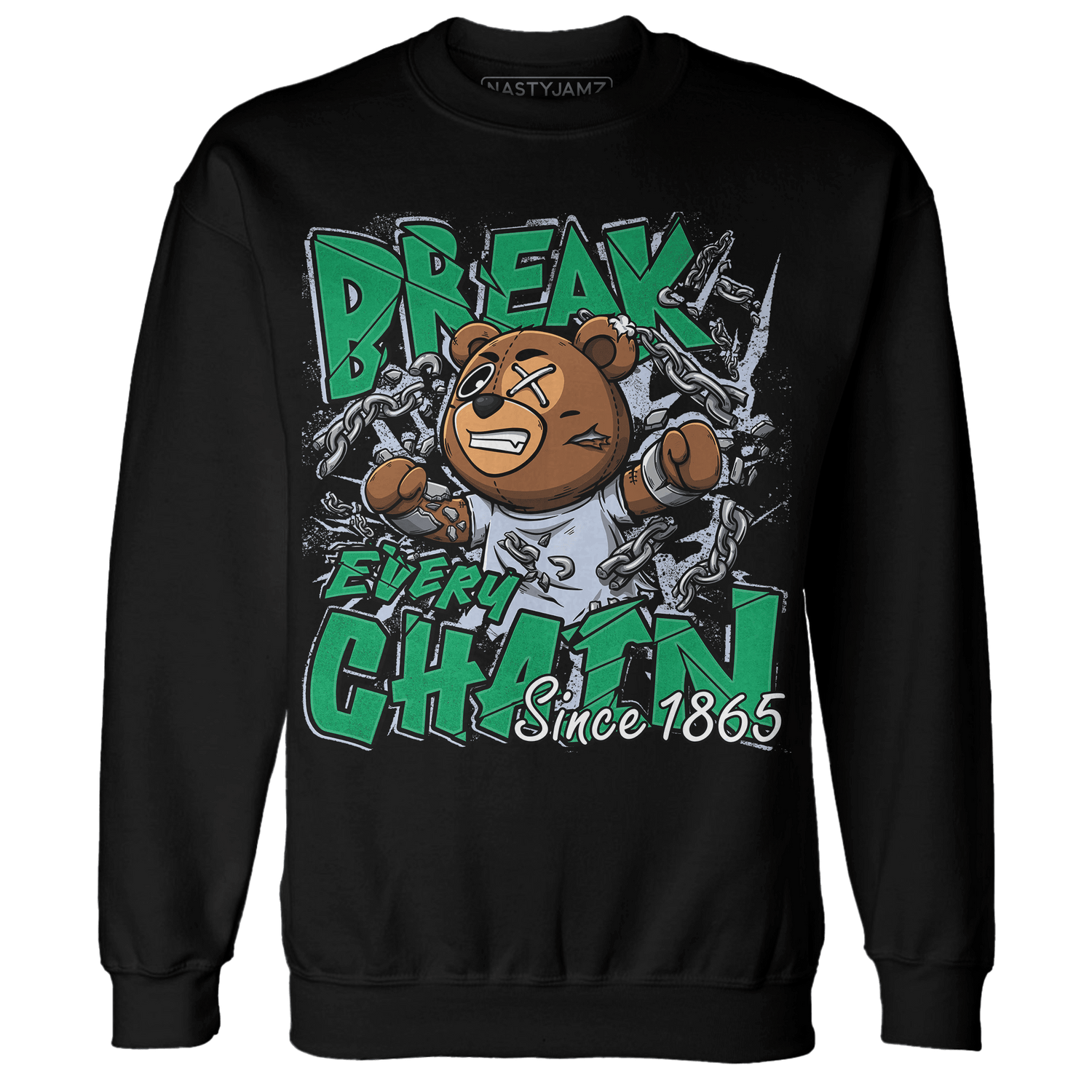 Lucky Green 5s Sweatshirt Match BER Break Chain - NastyJamz