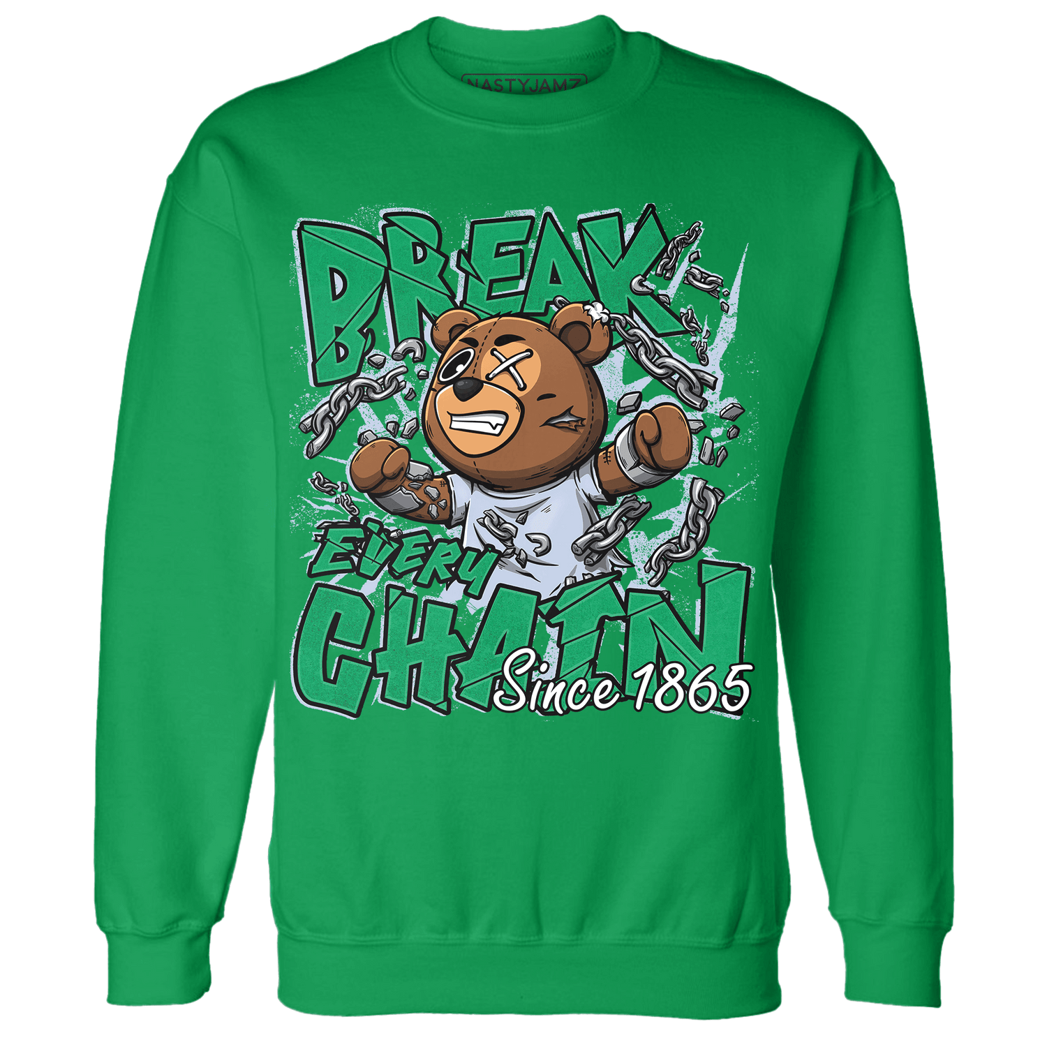 Lucky Green 5s Sweatshirt Match BER Break Chain - NastyJamz