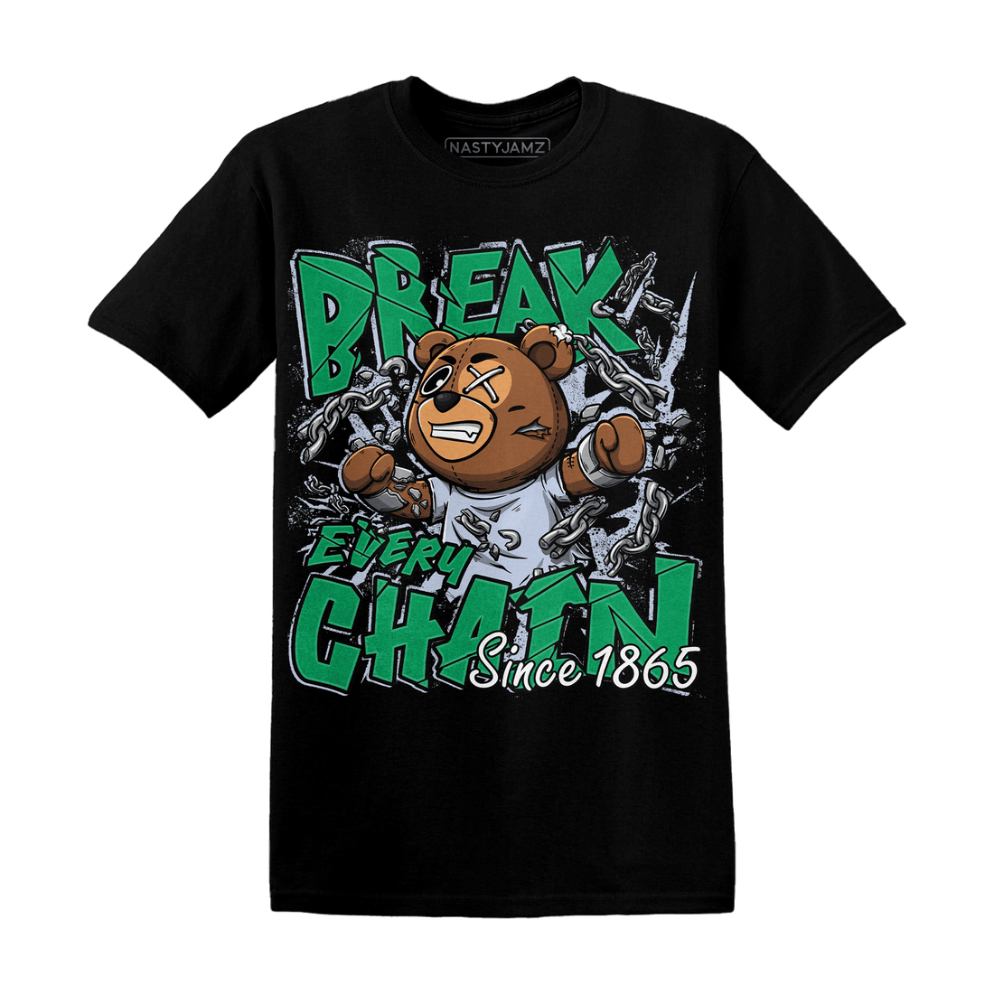 Lucky Green 5s T Shirt BER Break Chain - NastyJamz