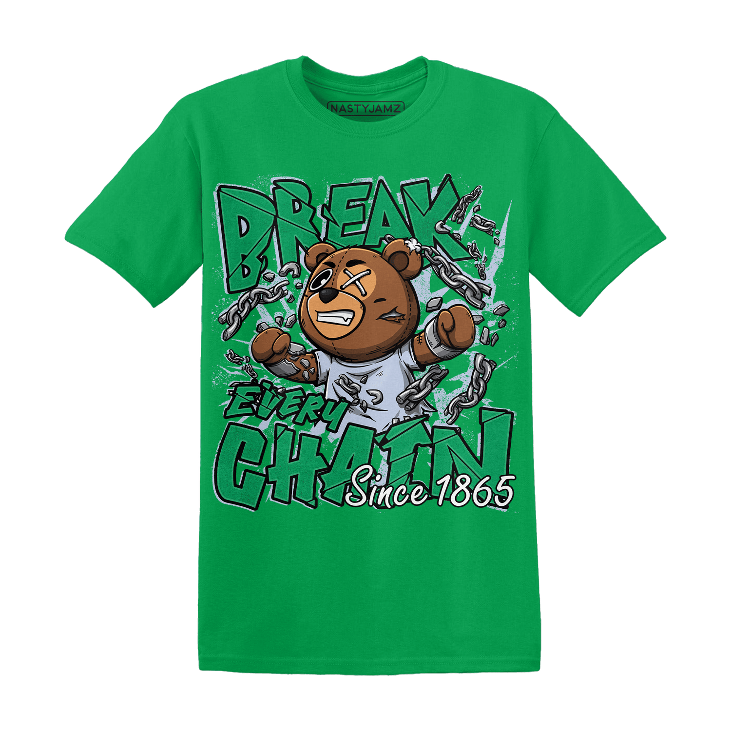 Lucky Green 5s T Shirt BER Break Chain - NastyJamz