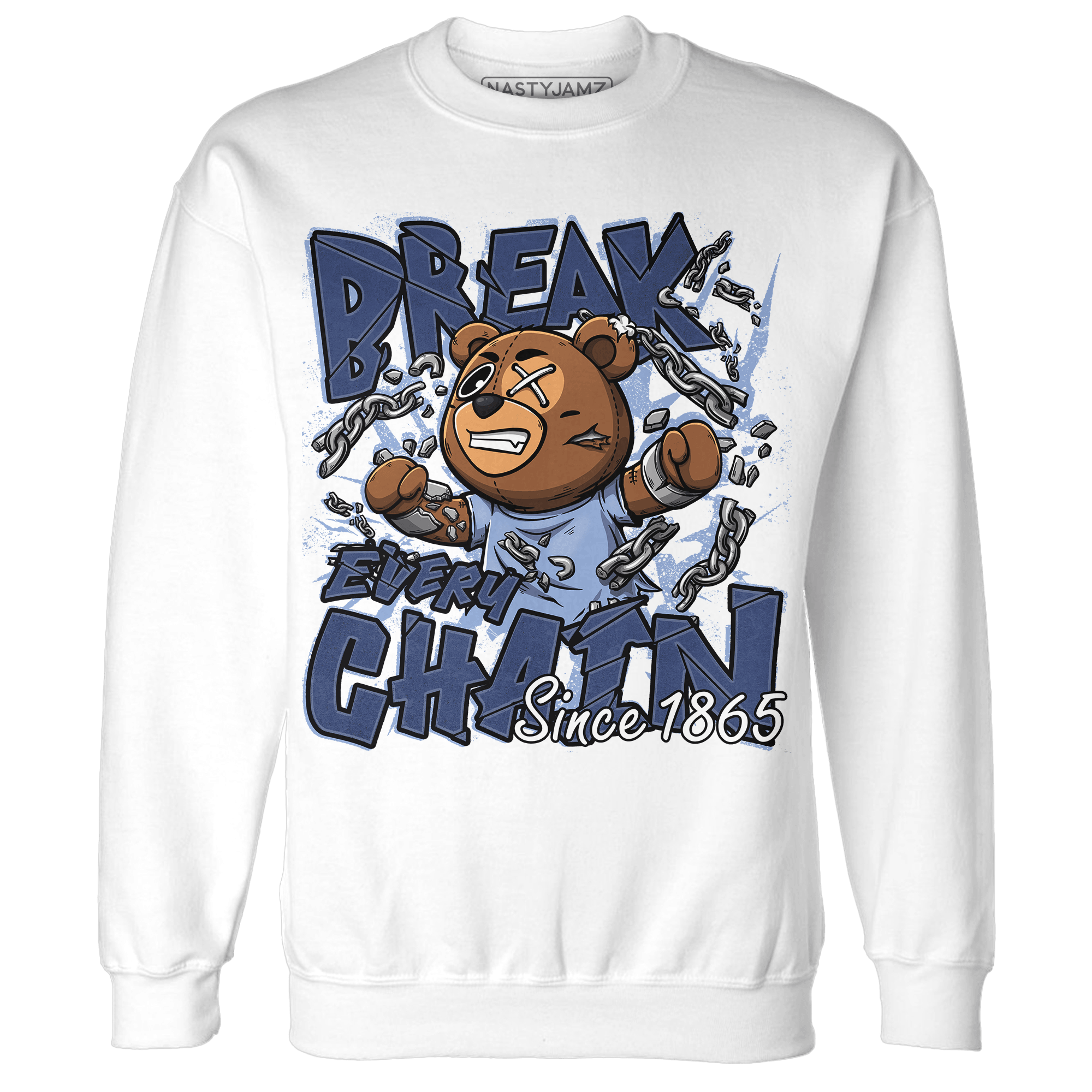 Midnight Navy 5s Sweatshirt Match BER Break Chain - NastyJamz