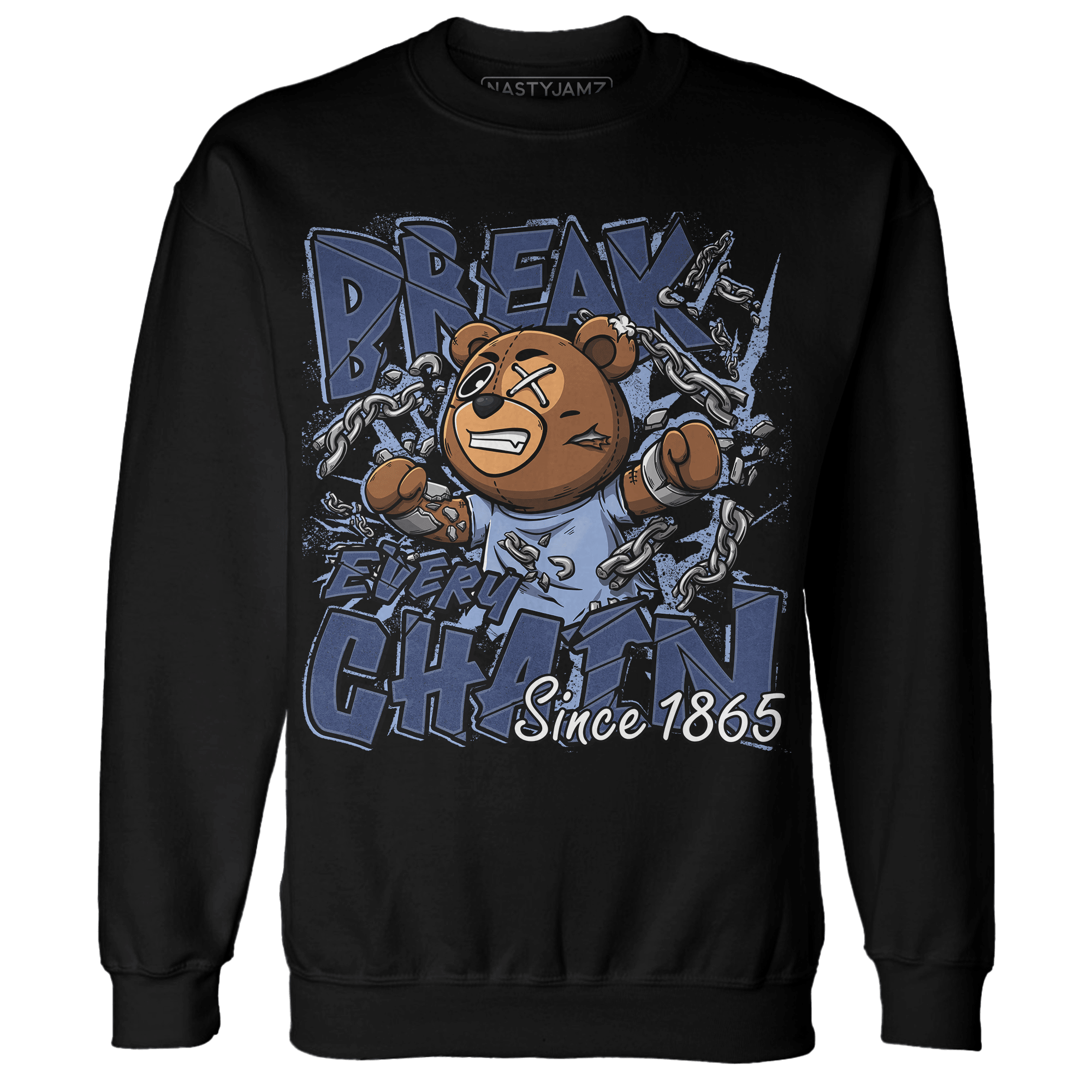 Midnight Navy 5s Sweatshirt Match BER Break Chain - NastyJamz