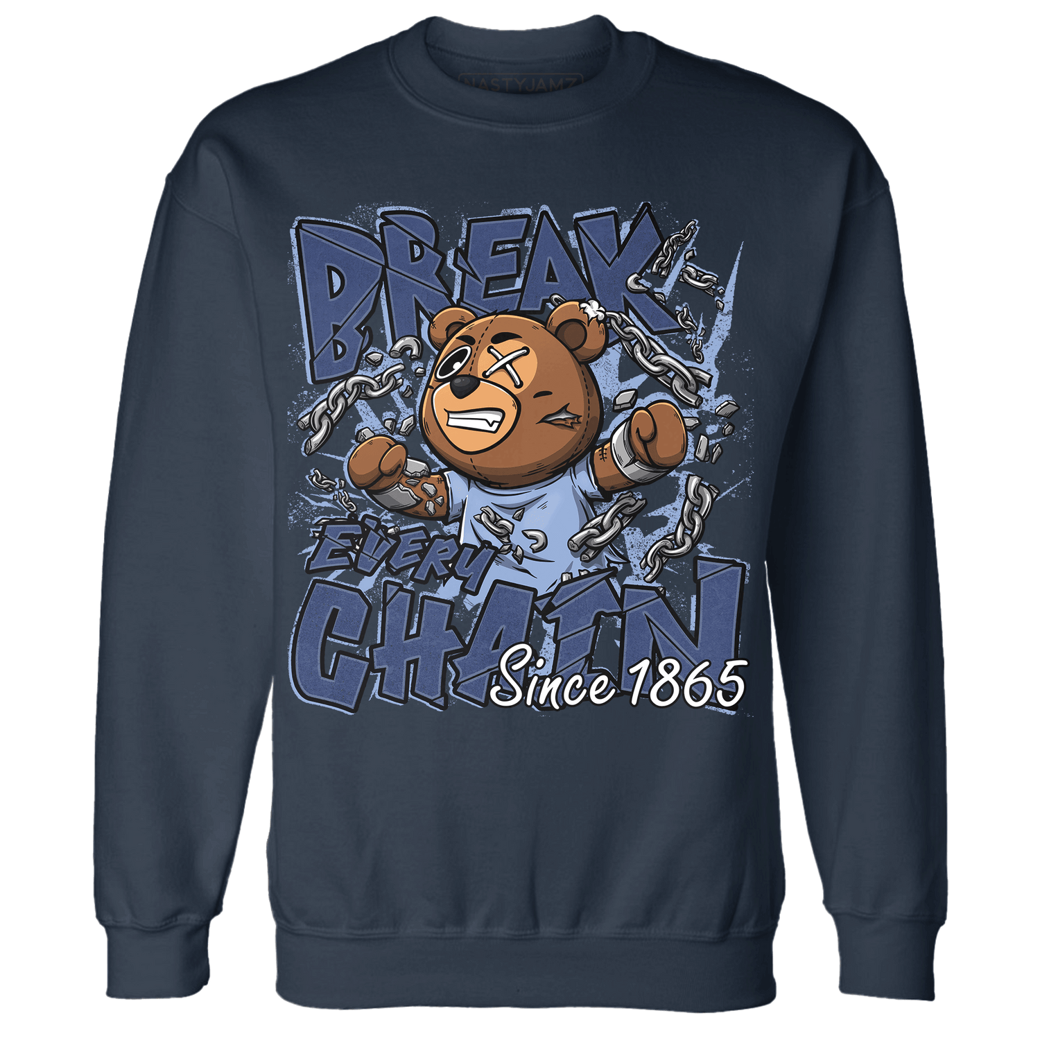 Midnight Navy 5s Sweatshirt Match BER Break Chain - NastyJamz
