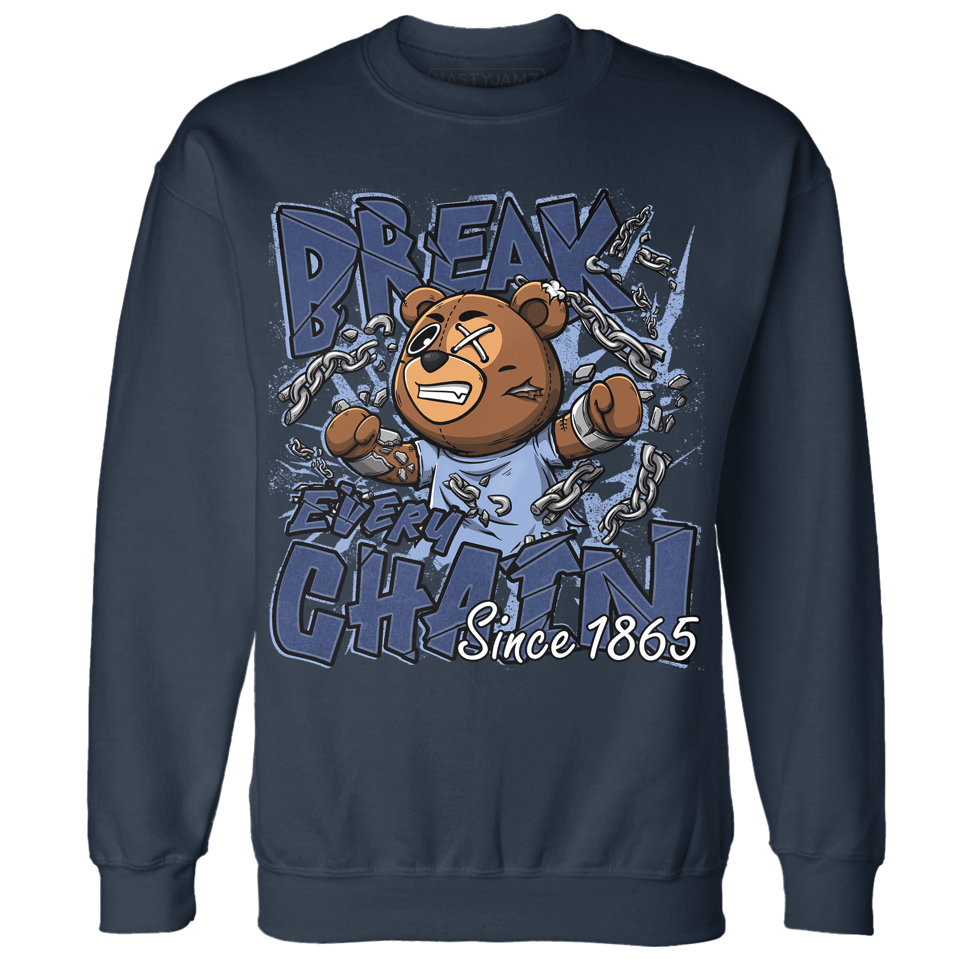 Midnight Navy 5s Sweatshirt Match BER Break Chain - NastyJamz
