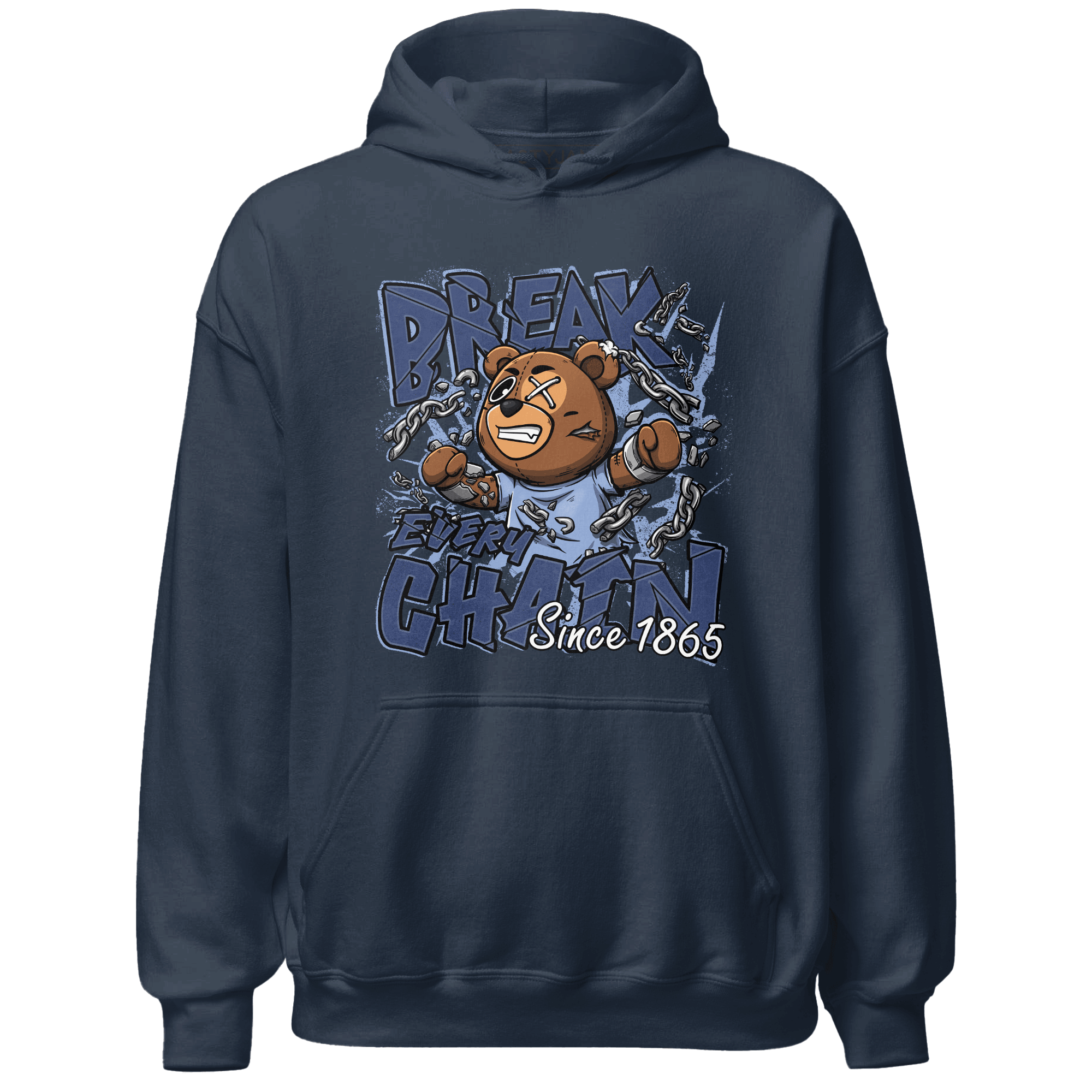 Midnight Navy 5s Hoodie Match BER Break Chain - NastyJamz