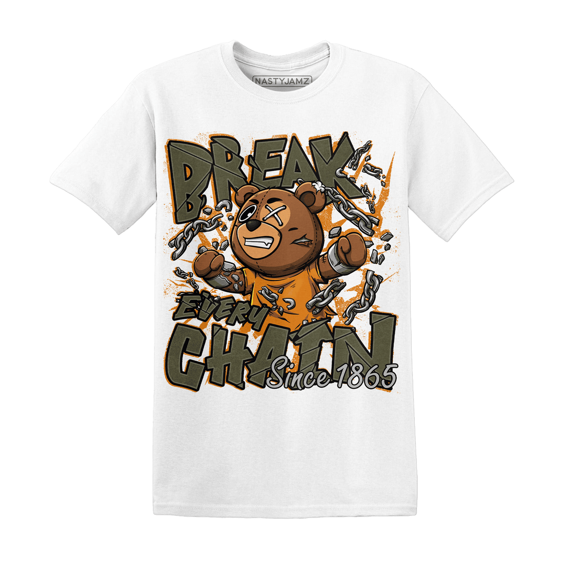 Olive 5s T Shirt BER Break Chain - NastyJamz