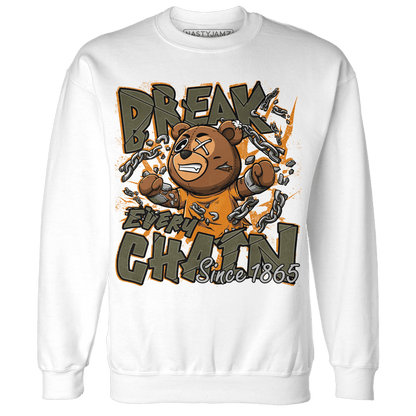 Olive 5s Sweatshirt Match BER Break Chain - NastyJamz