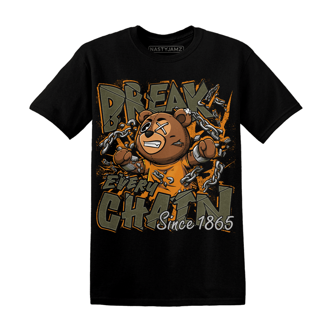 Olive 5s T Shirt BER Break Chain - NastyJamz