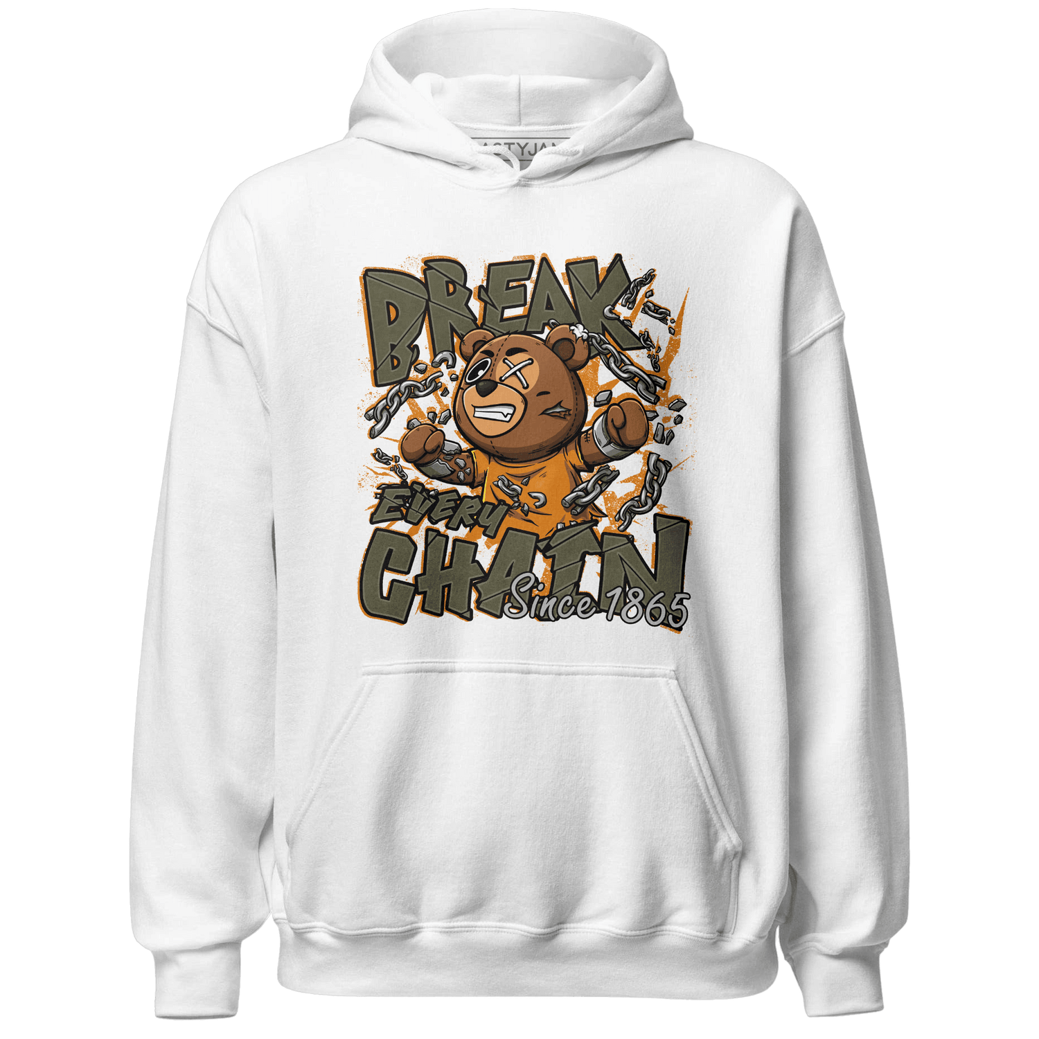 Olive 5s Hoodie Match BER Break Chain - NastyJamz