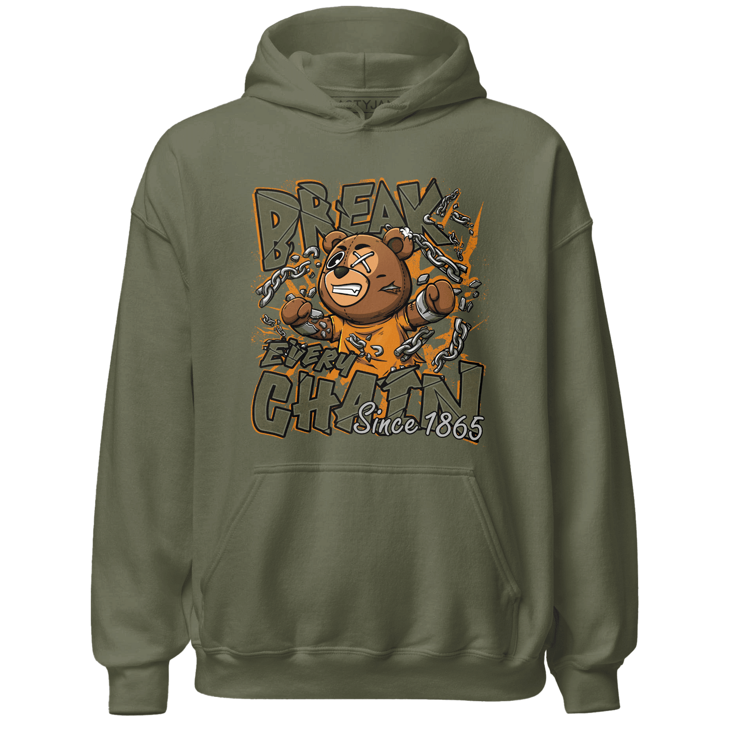 Olive 5s Hoodie Match BER Break Chain - NastyJamz