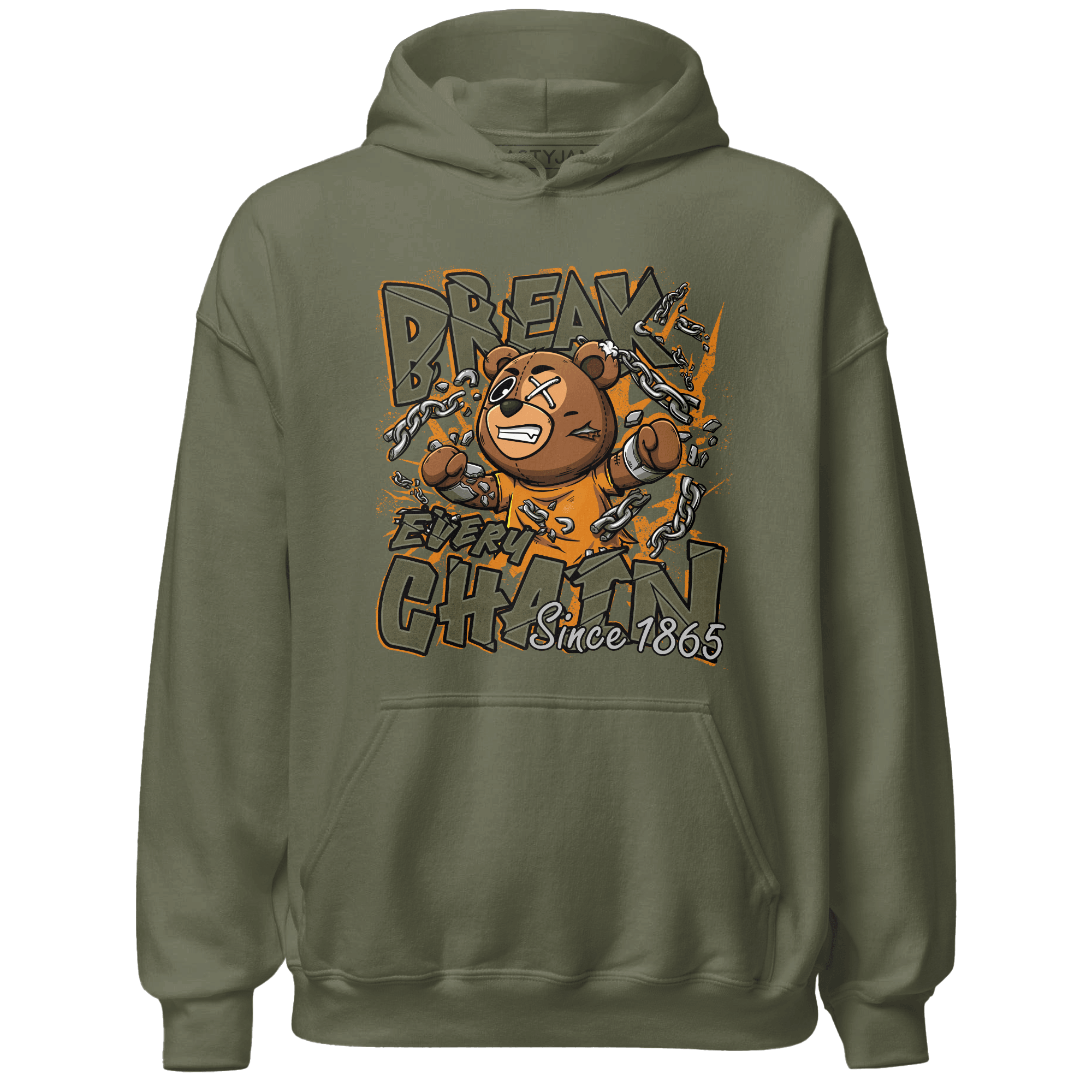 Olive 5s Hoodie Match BER Break Chain - NastyJamz