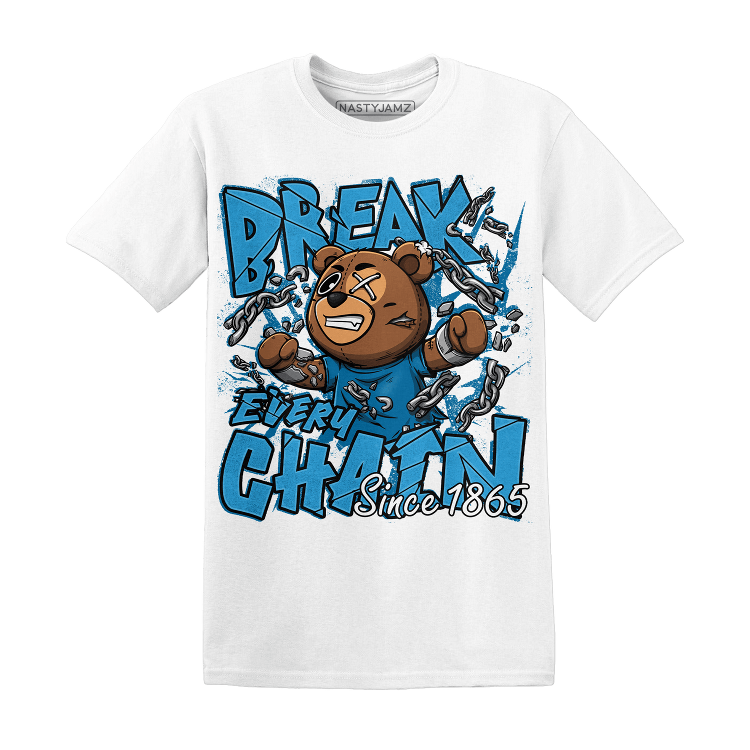 Powder Blue 9s T Shirt BER Break Chain - NastyJamz