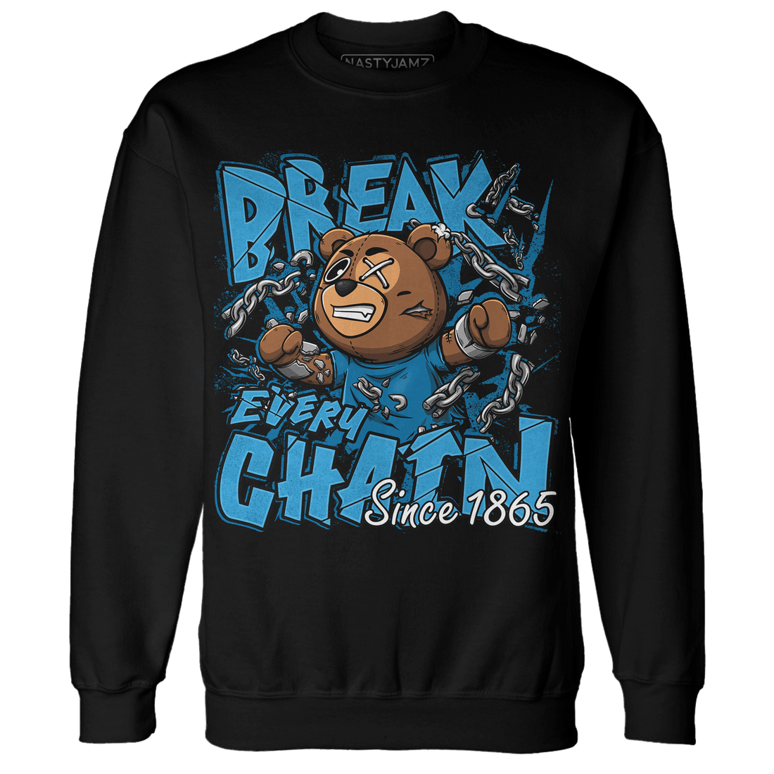 Powder Blue 9s Sweatshirt Match BER Break Chain - NastyJamz