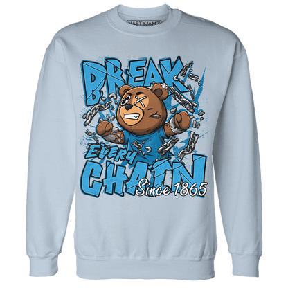 Powder Blue 9s Sweatshirt Match BER Break Chain - NastyJamz