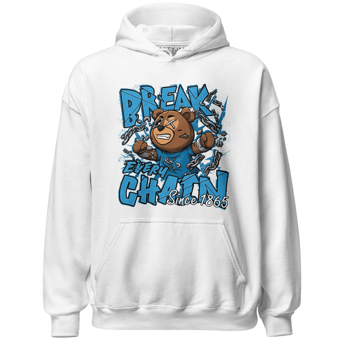 Powder Blue 9s Hoodie Match BER Break Chain - NastyJamz