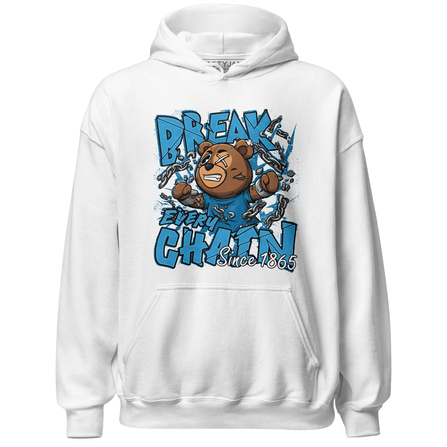 Powder Blue 9s Hoodie Match BER Break Chain - NastyJamz