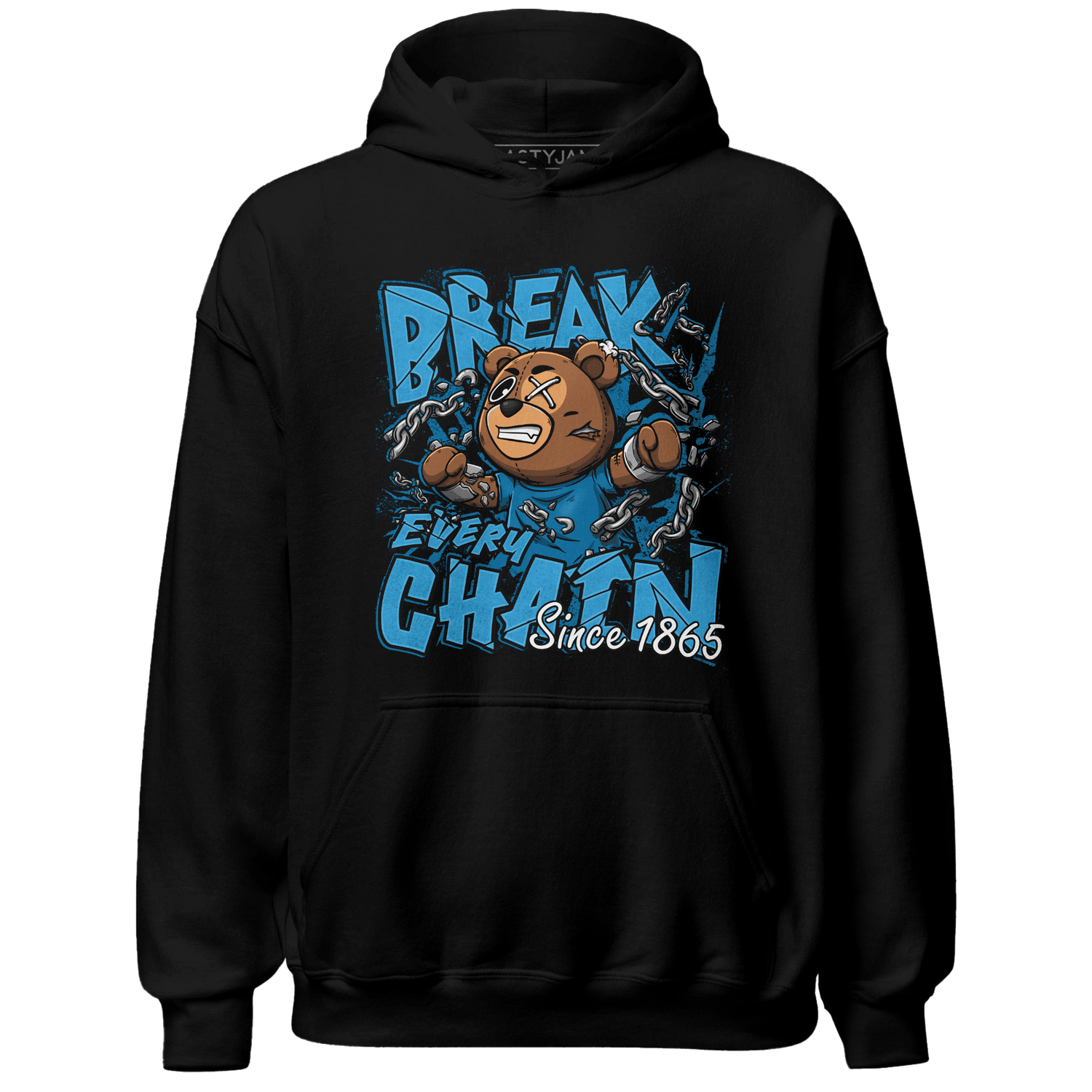 Powder Blue 9s Hoodie Match BER Break Chain - NastyJamz