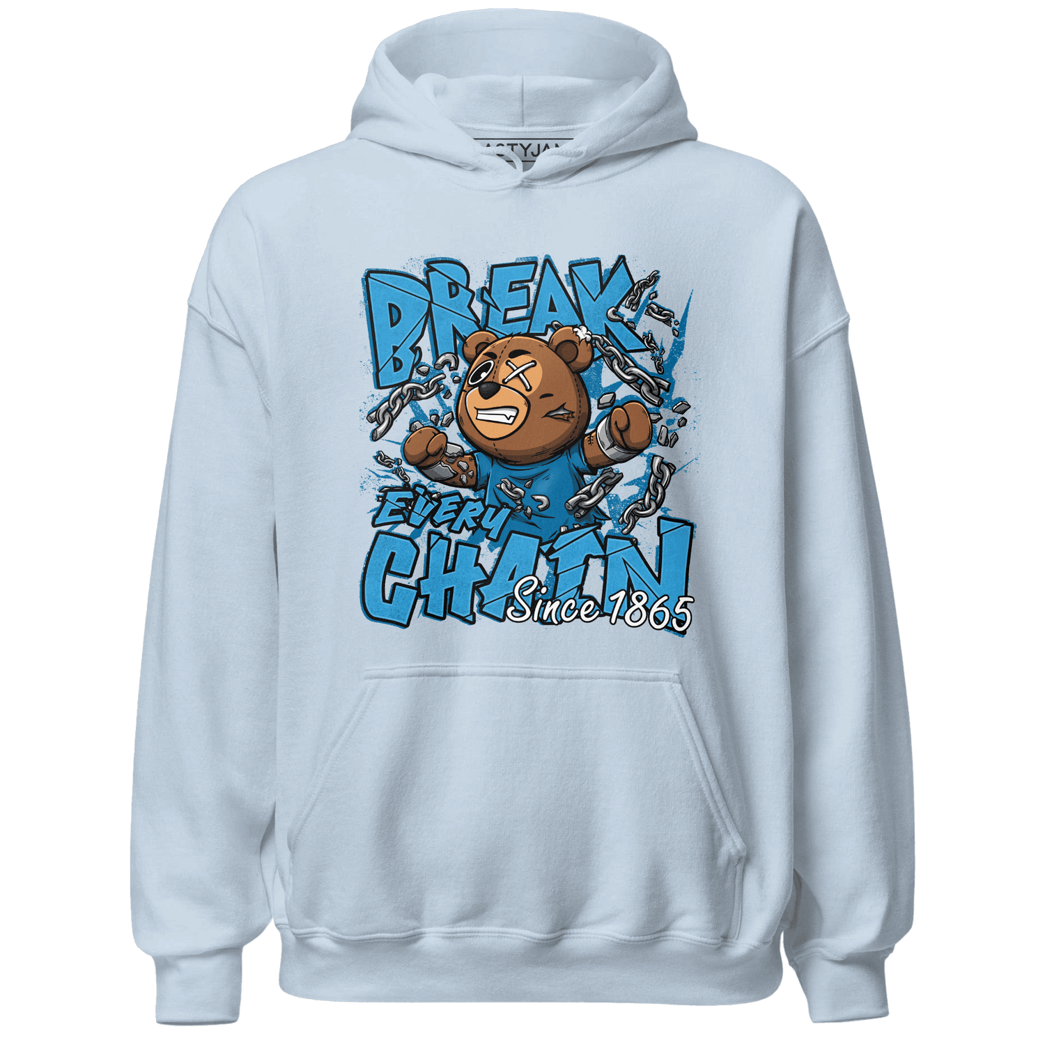 Powder Blue 9s Hoodie Match BER Break Chain - NastyJamz