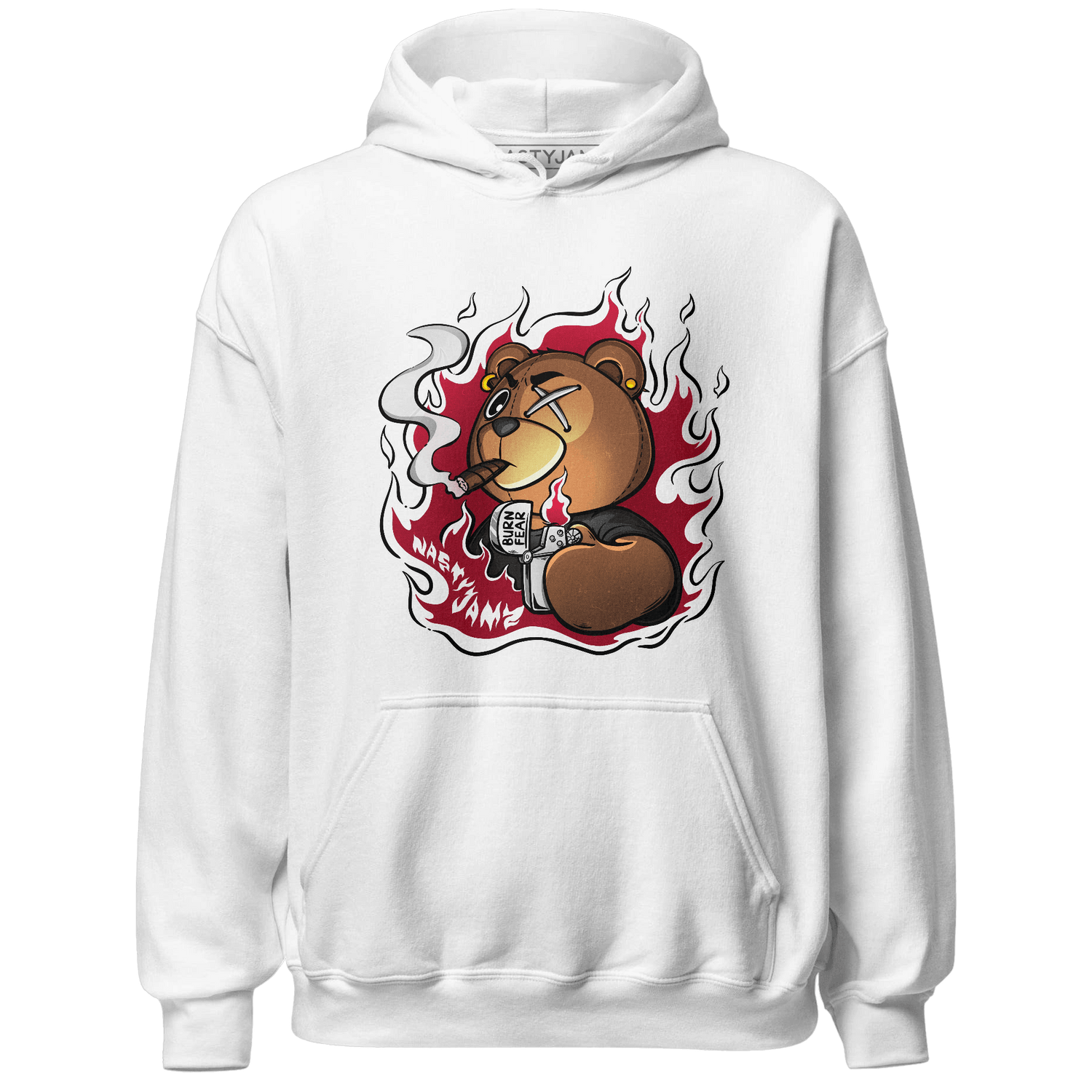 Retro Red Taxi 12s Hoodie Match BER Burn Fear - NastyJamz
