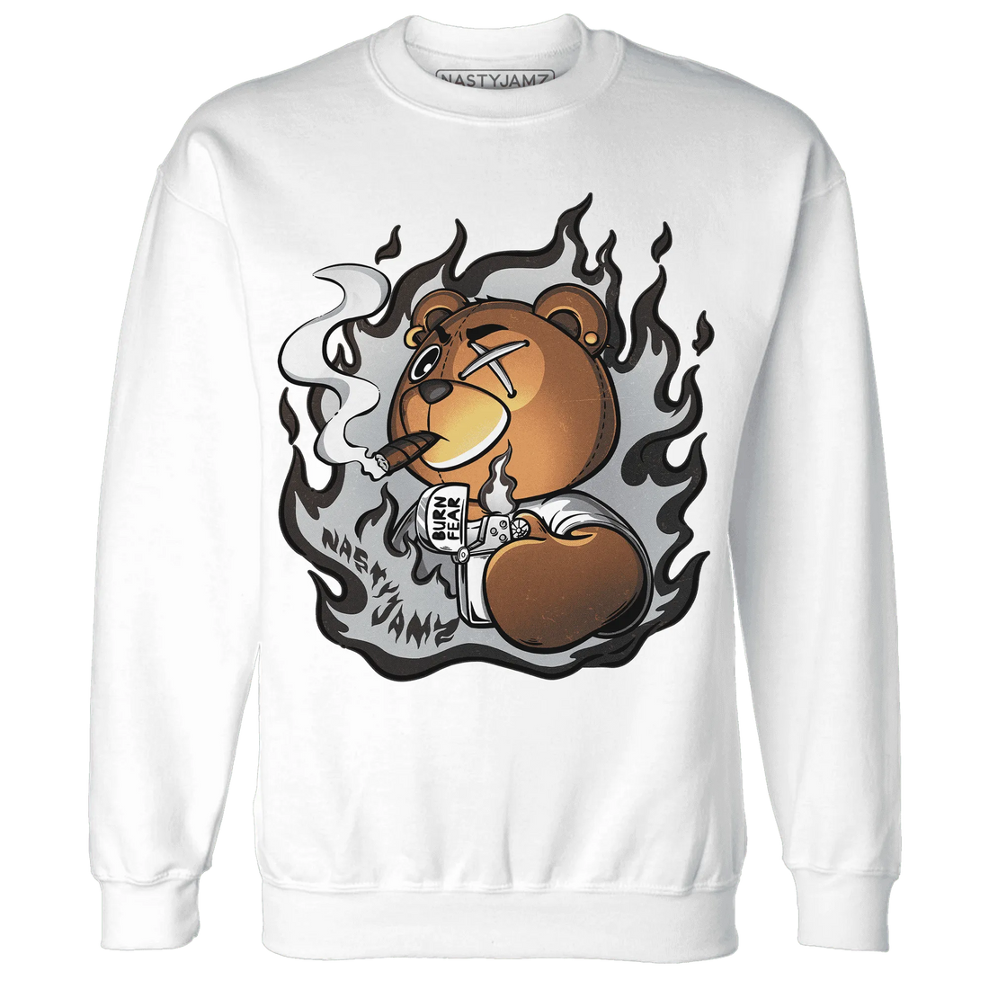 NastyJamz-Wolf-Grey-12s-Sweatshirt-Match-BER-Burn-Fear