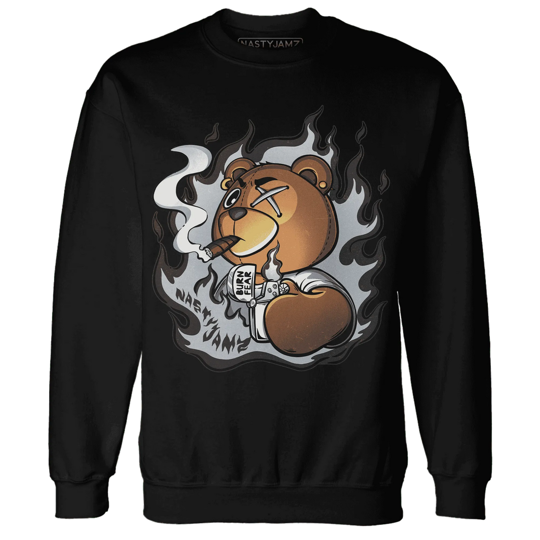 NastyJamz-Wolf-Grey-12s-Sweatshirt-Match-BER-Burn-Fear