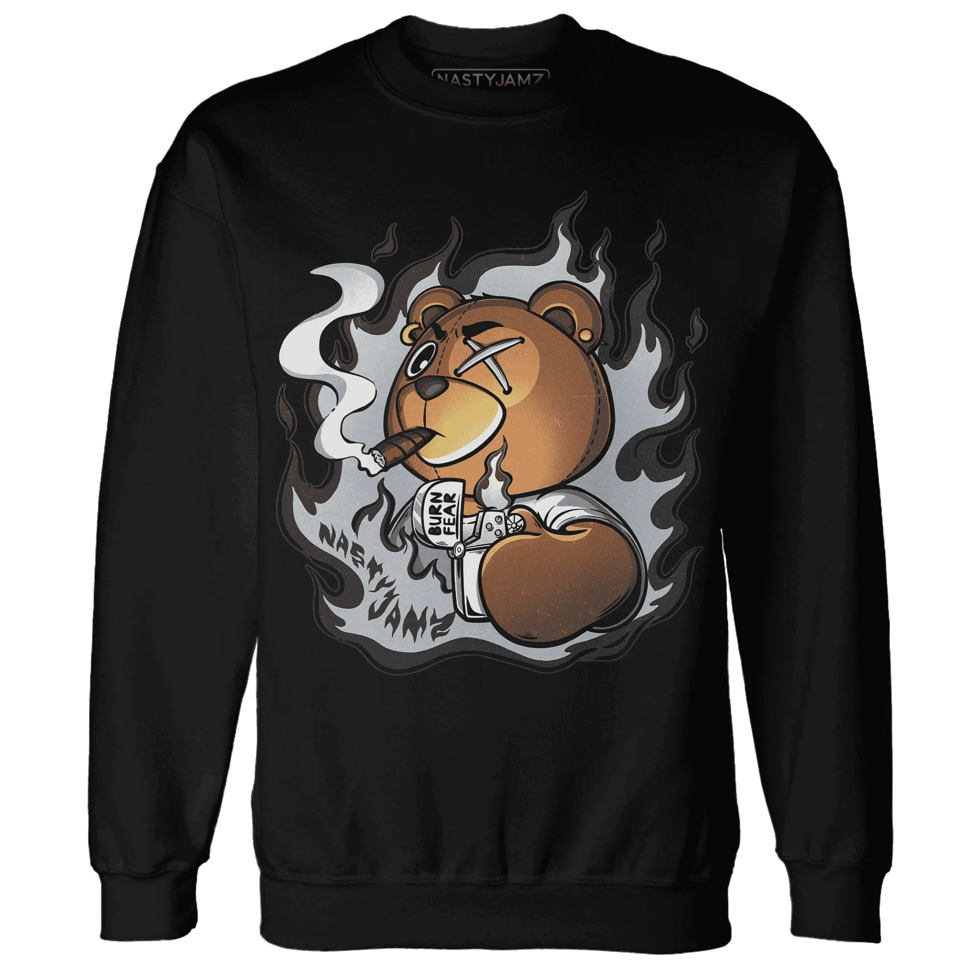 NastyJamz-Wolf-Grey-12s-Sweatshirt-Match-BER-Burn-Fear
