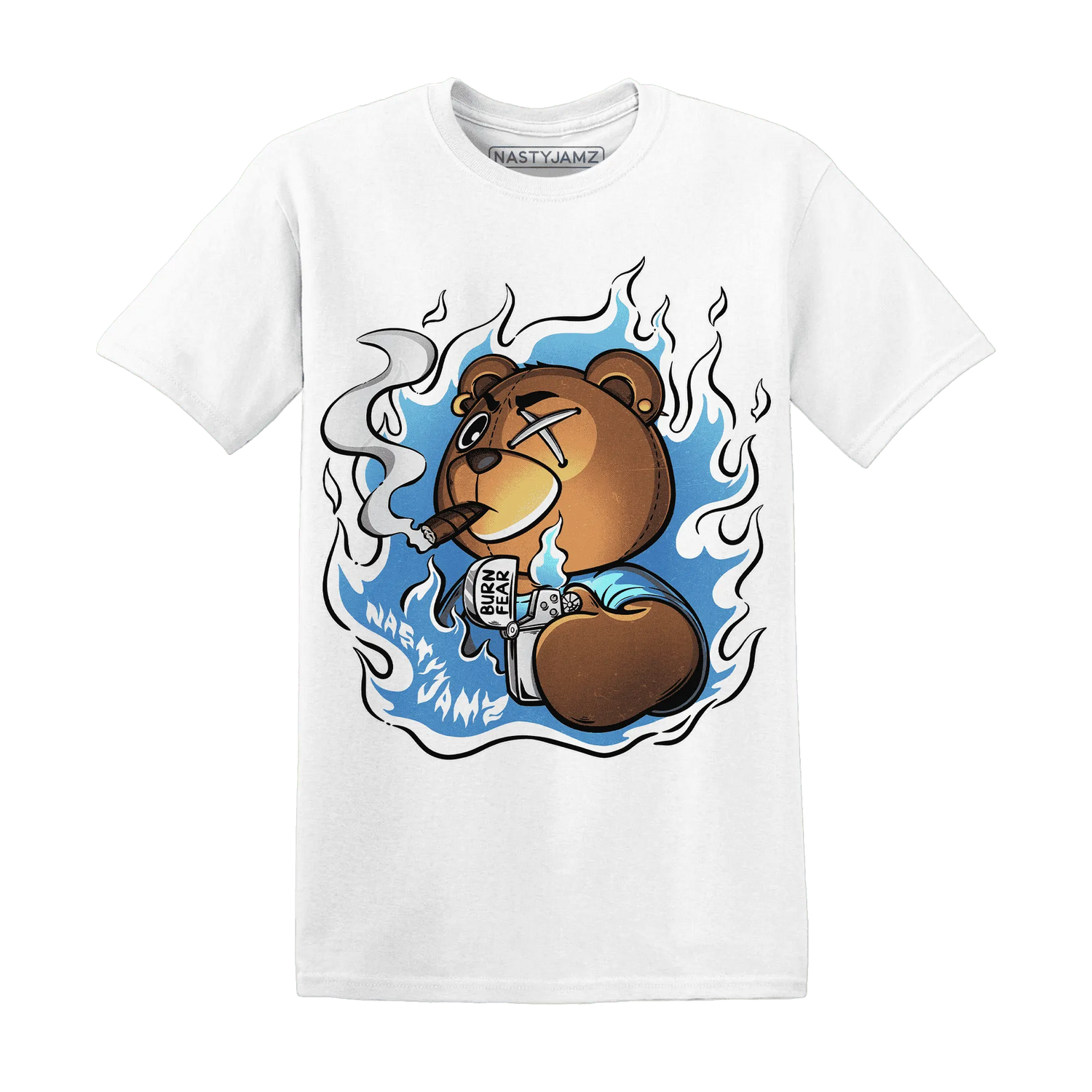 NastyJamz-Carolina-Blue-Univercitii-17s-T-Shirt-Match-BER-Burn-Fear