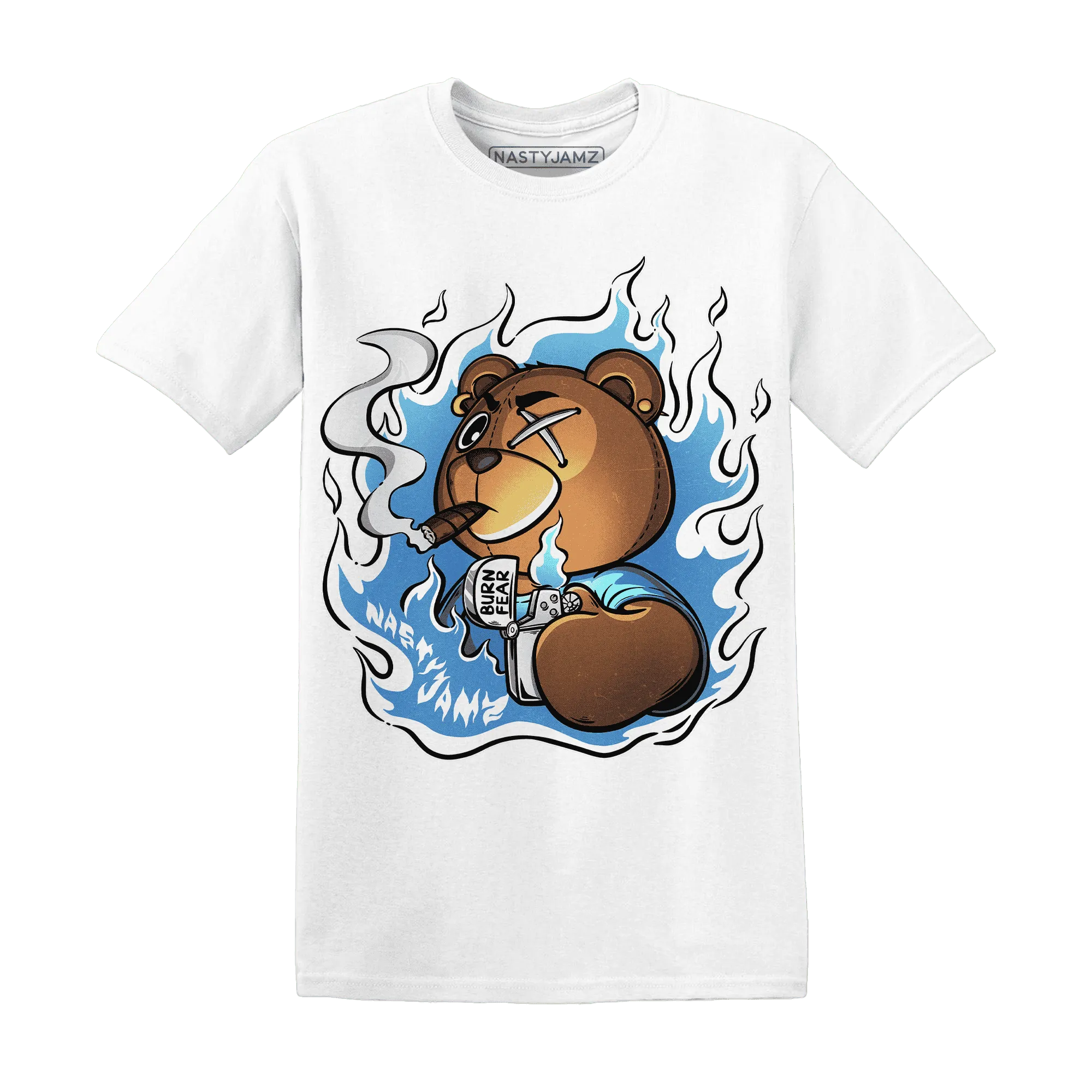 NastyJamz-Carolina-Blue-Univercitii-17s-T-Shirt-Match-BER-Burn-Fear