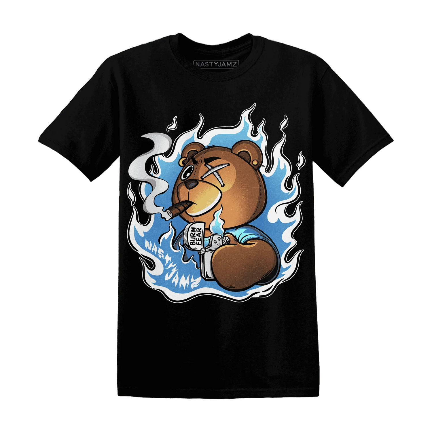 NastyJamz-Carolina-Blue-Univercitii-17s-T-Shirt-Match-BER-Burn-Fear