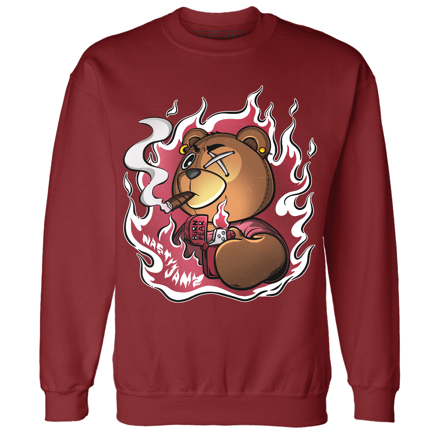 High 85 Metallic Burgundy 1s Sweatshirt Match BER Burn Fear - NastyJamz