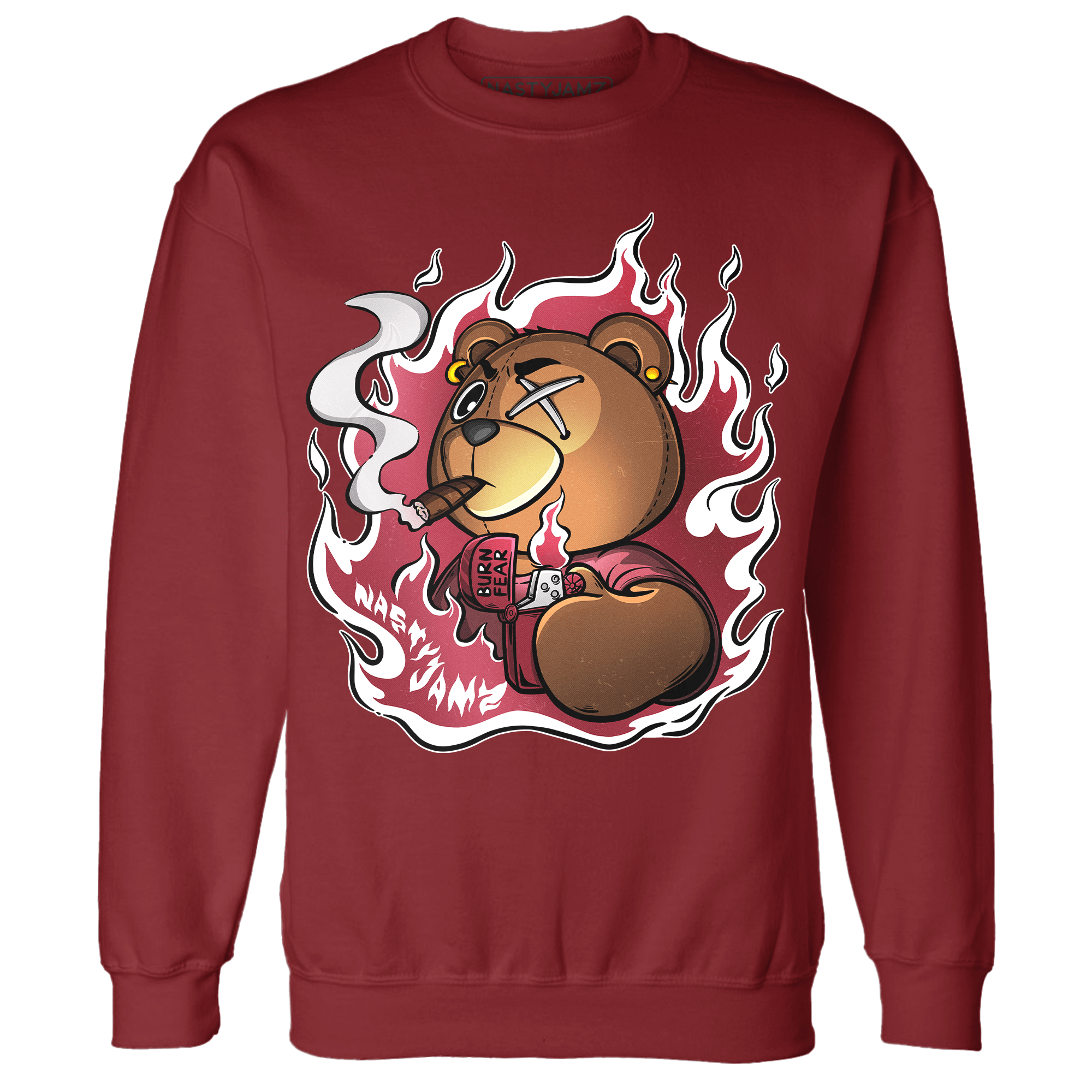 High 85 Metallic Burgundy 1s Sweatshirt Match BER Burn Fear - NastyJamz