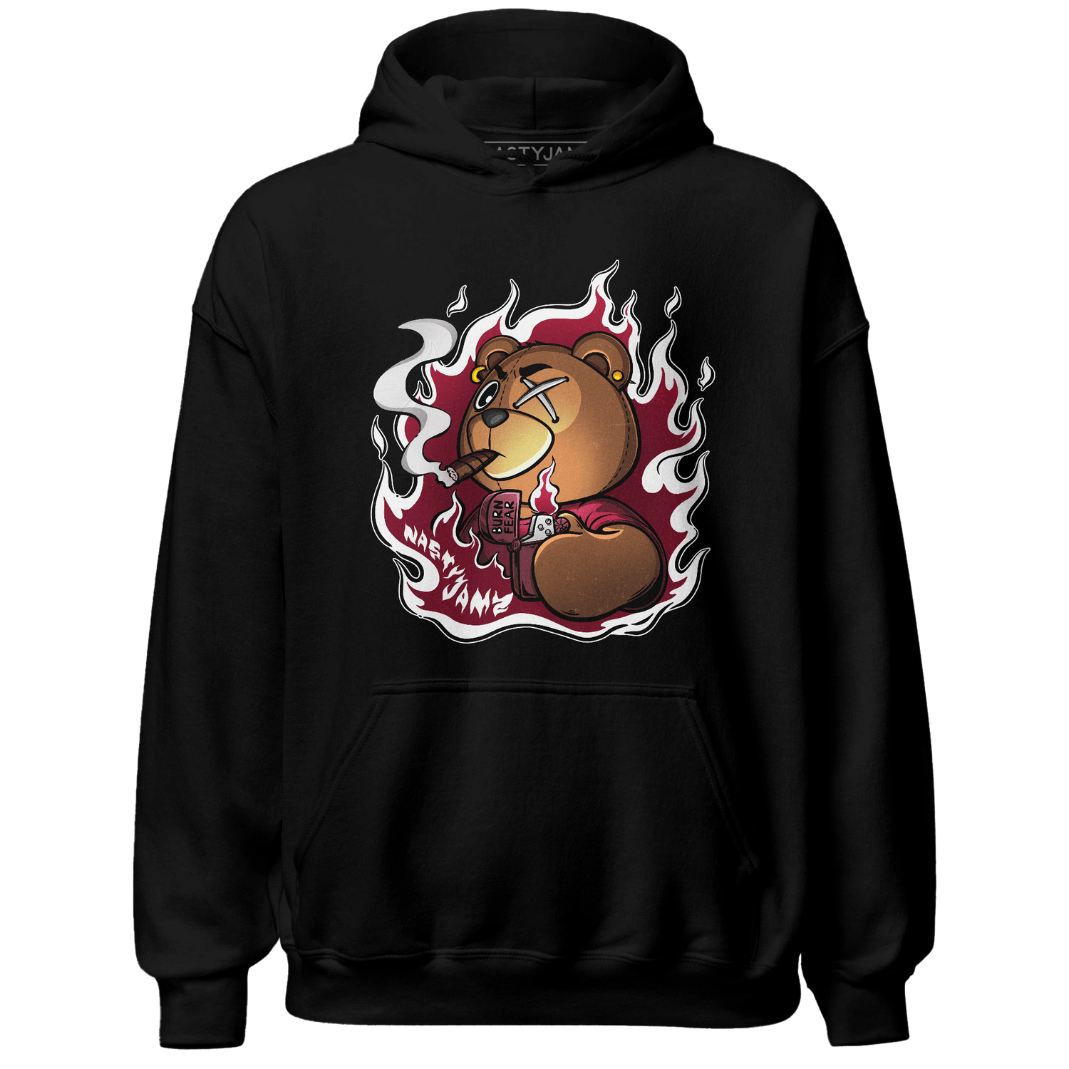 High White Team Red 1s Hoodie Match BER Burn Fear - NastyJamz