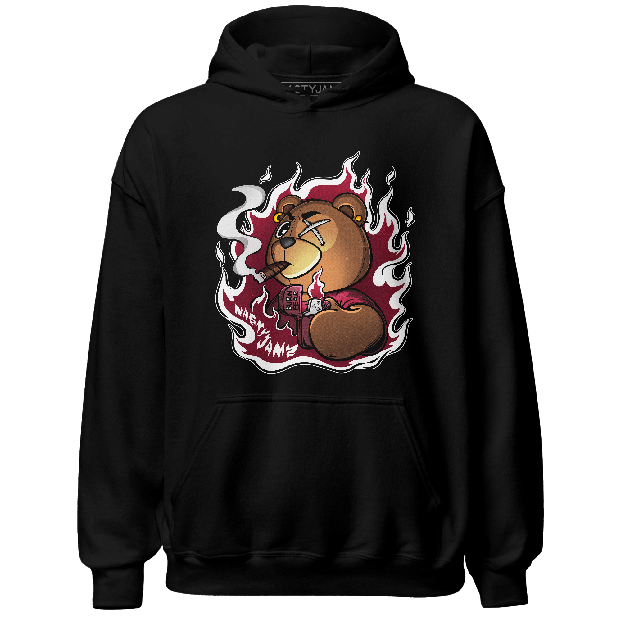 High White Team Red 1s Hoodie Match BER Burn Fear - NastyJamz