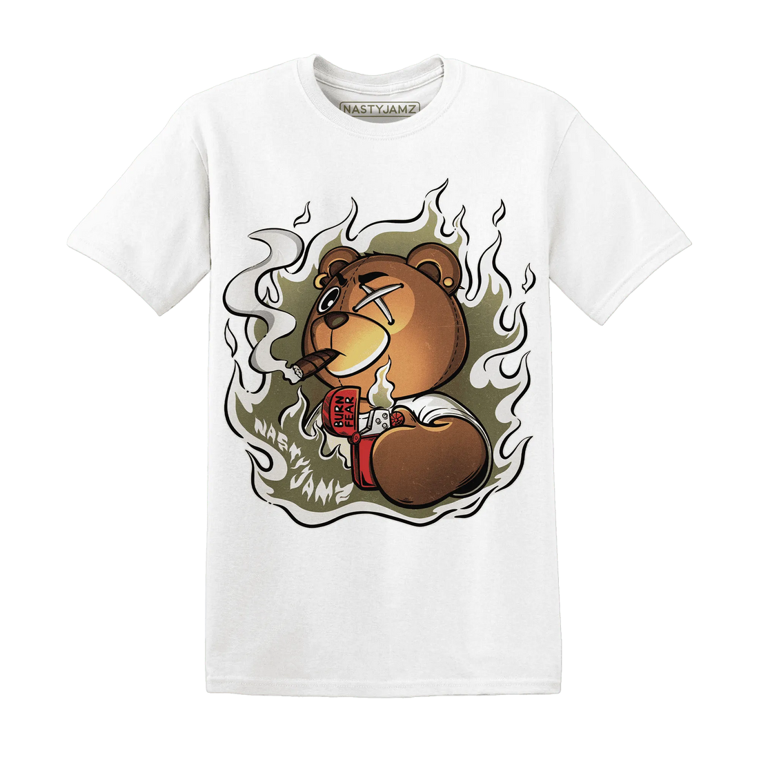 NastyJamz-Medium-Olive-1s-T-Shirt-Match-BER-Burn-Fear