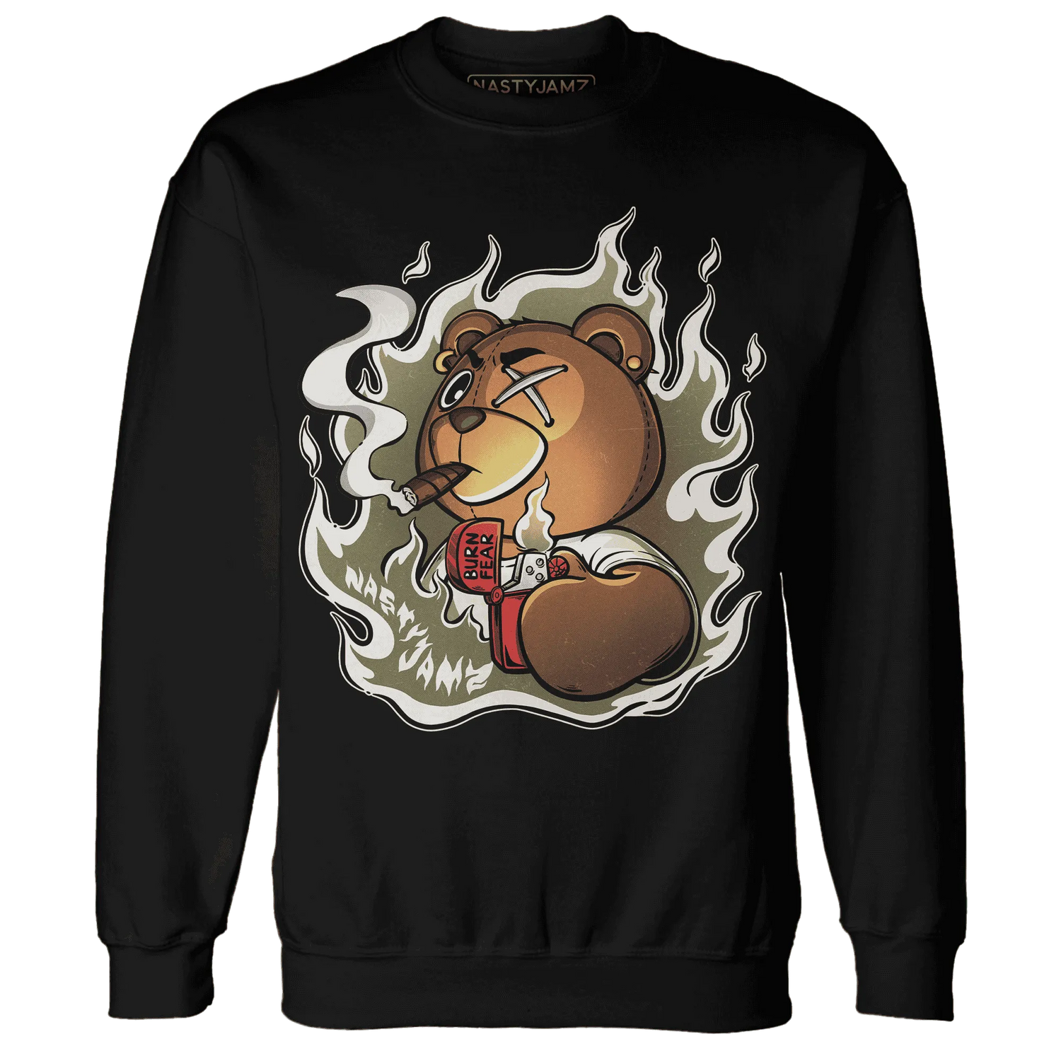 NastyJamz-Medium-Olive-1s-Sweatshirt-Match-BER-Burn-Fear