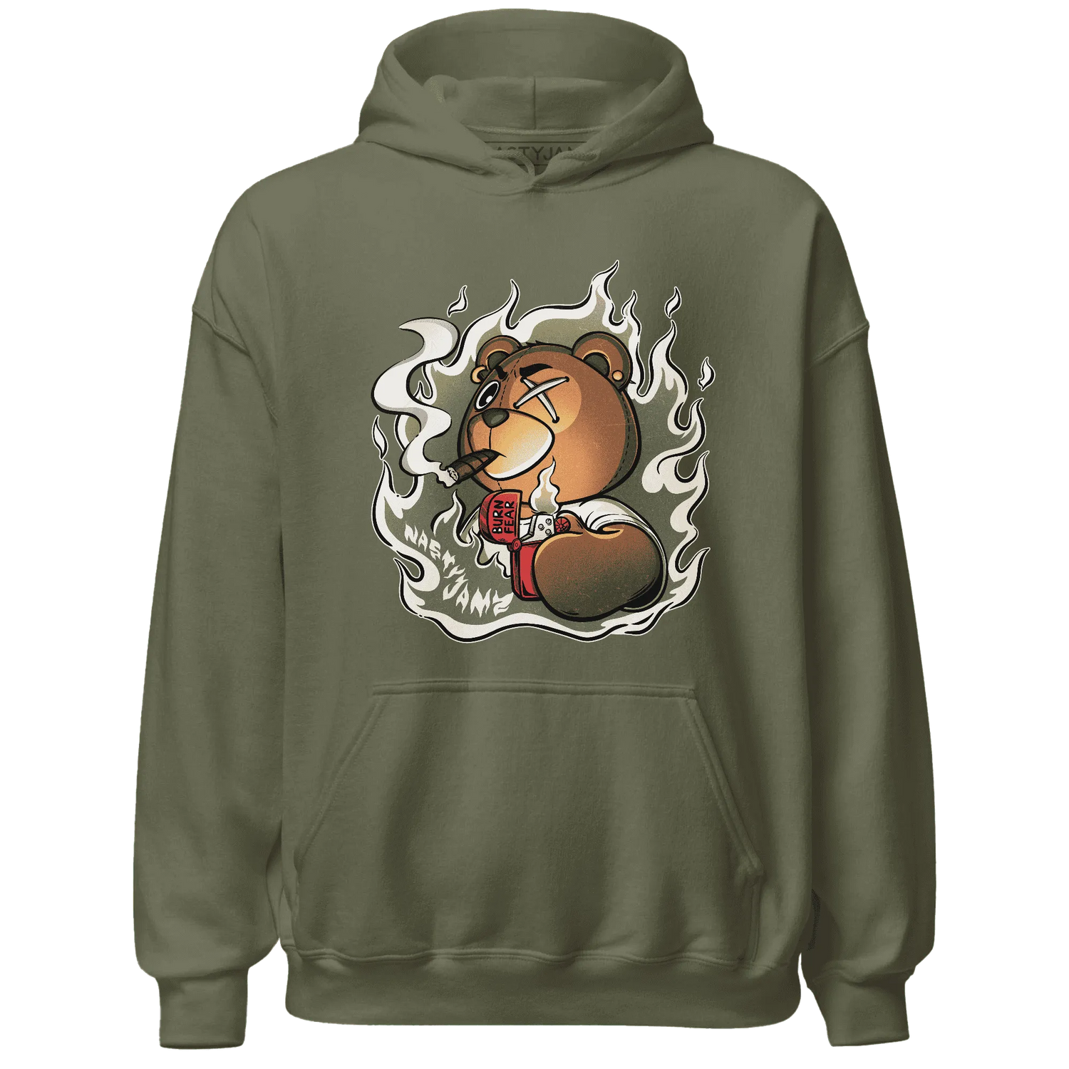 NastyJamz-Medium-Olive-1s-Hoodie-Match-BER-Burn-Fear