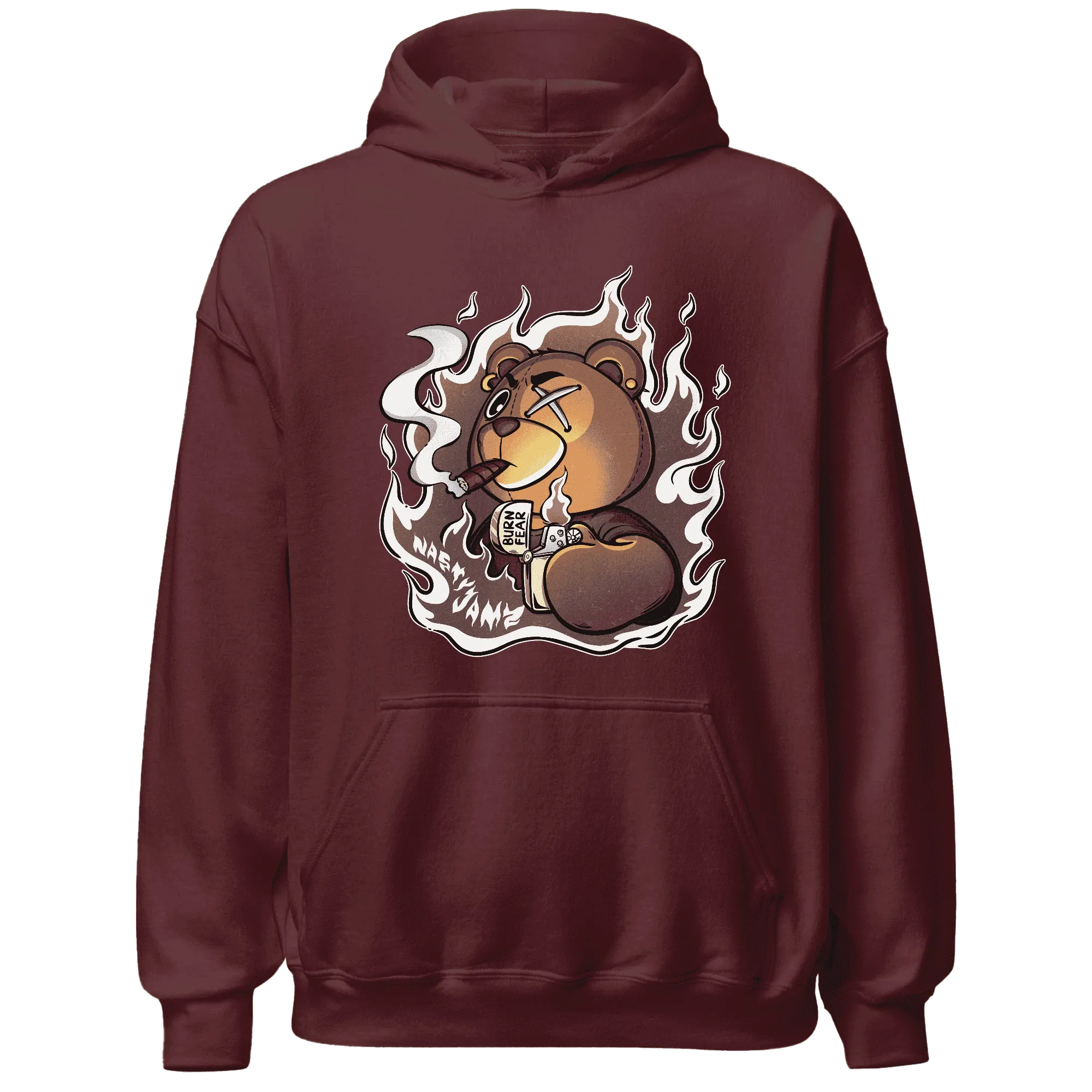 NastyJamz-Burgundy-Crush-3s-Hoodie-Match-BER-Burn-Fear