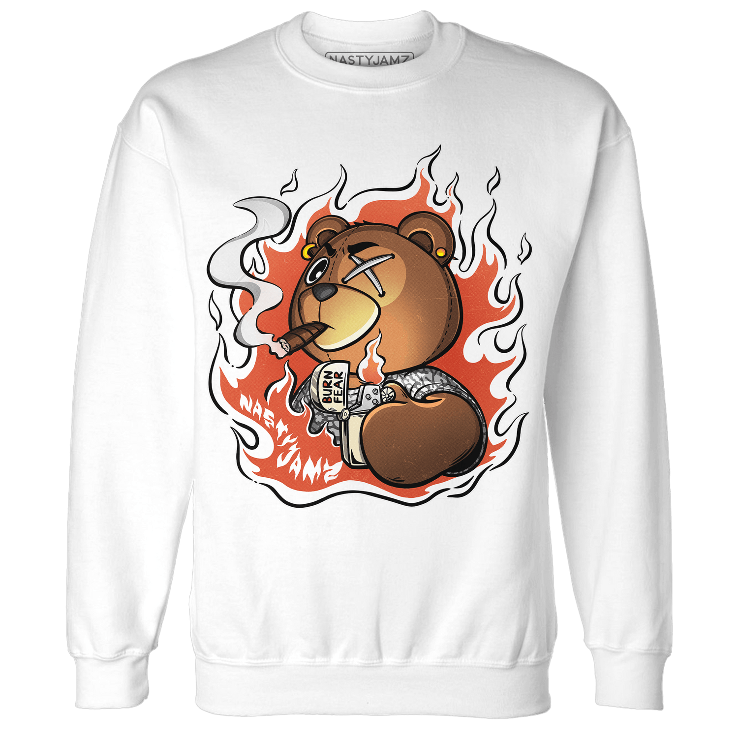 Georgia Peach 3s Sweatshirt Match BER Burn Fear - NastyJamz