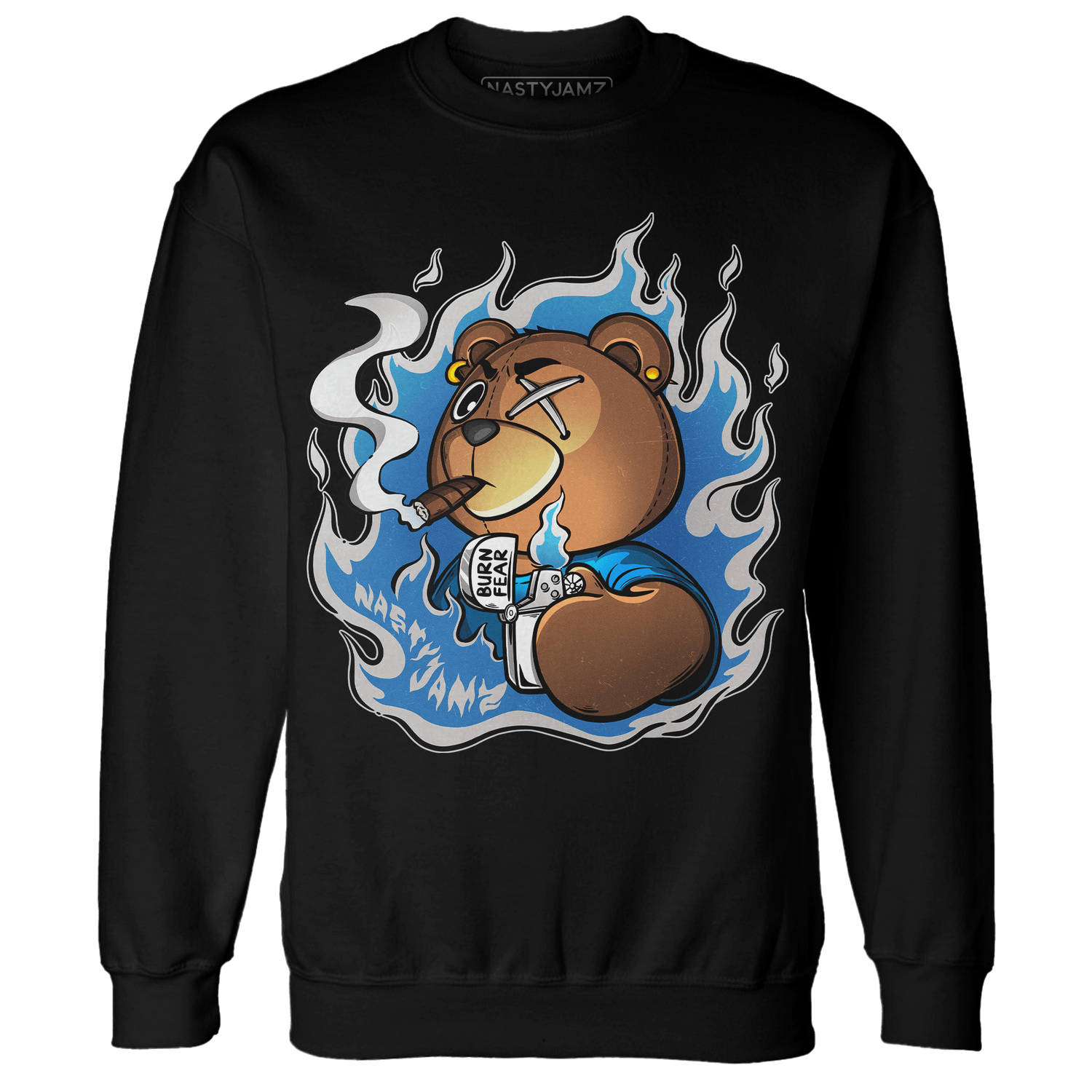 Industrial Blue 4s Sweatshirt Match BER Burn Fear - NastyJamz